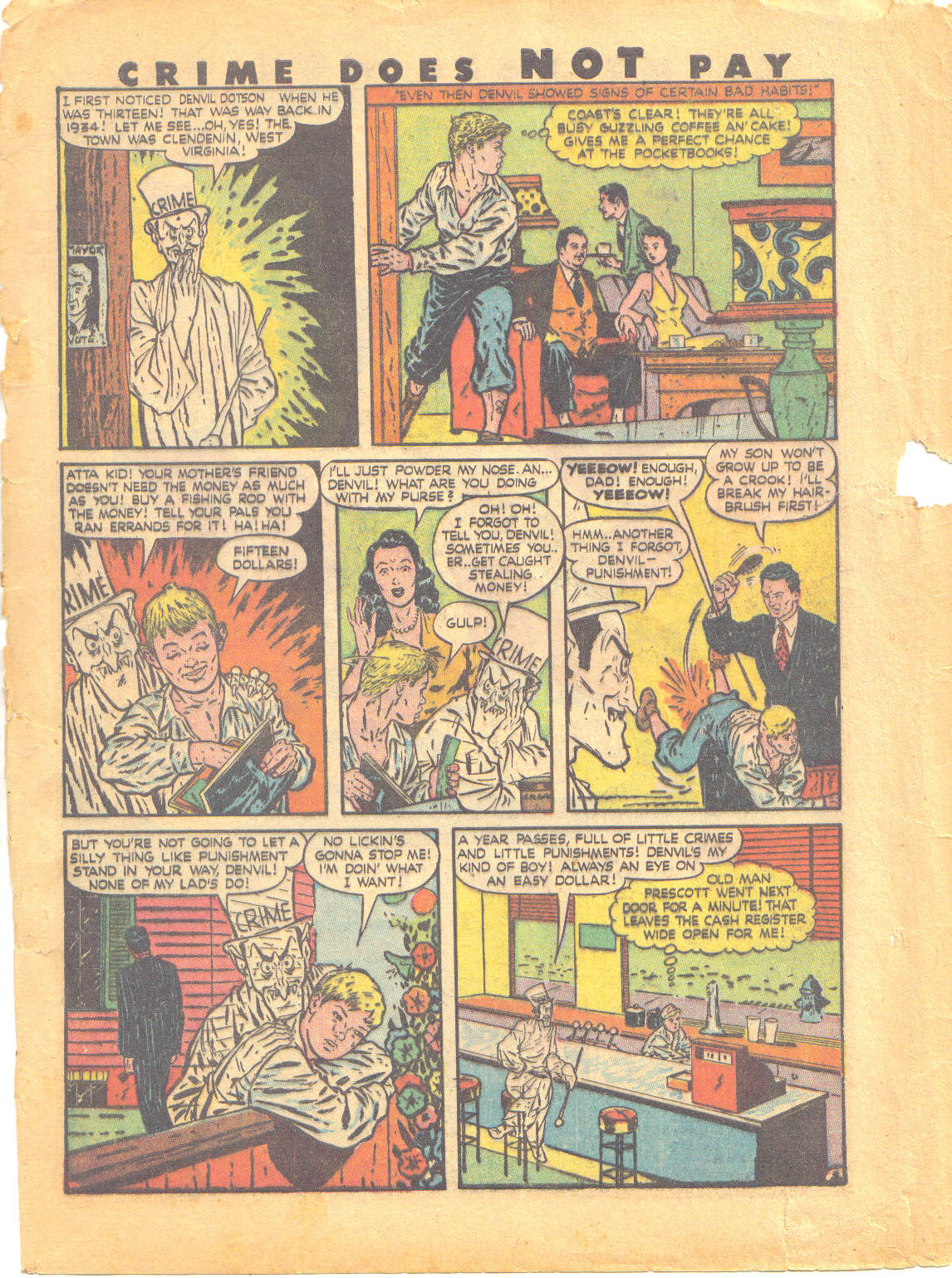 Crime Does Not Pay #49 (Lev Gleason), page 5. Public domain (US).
