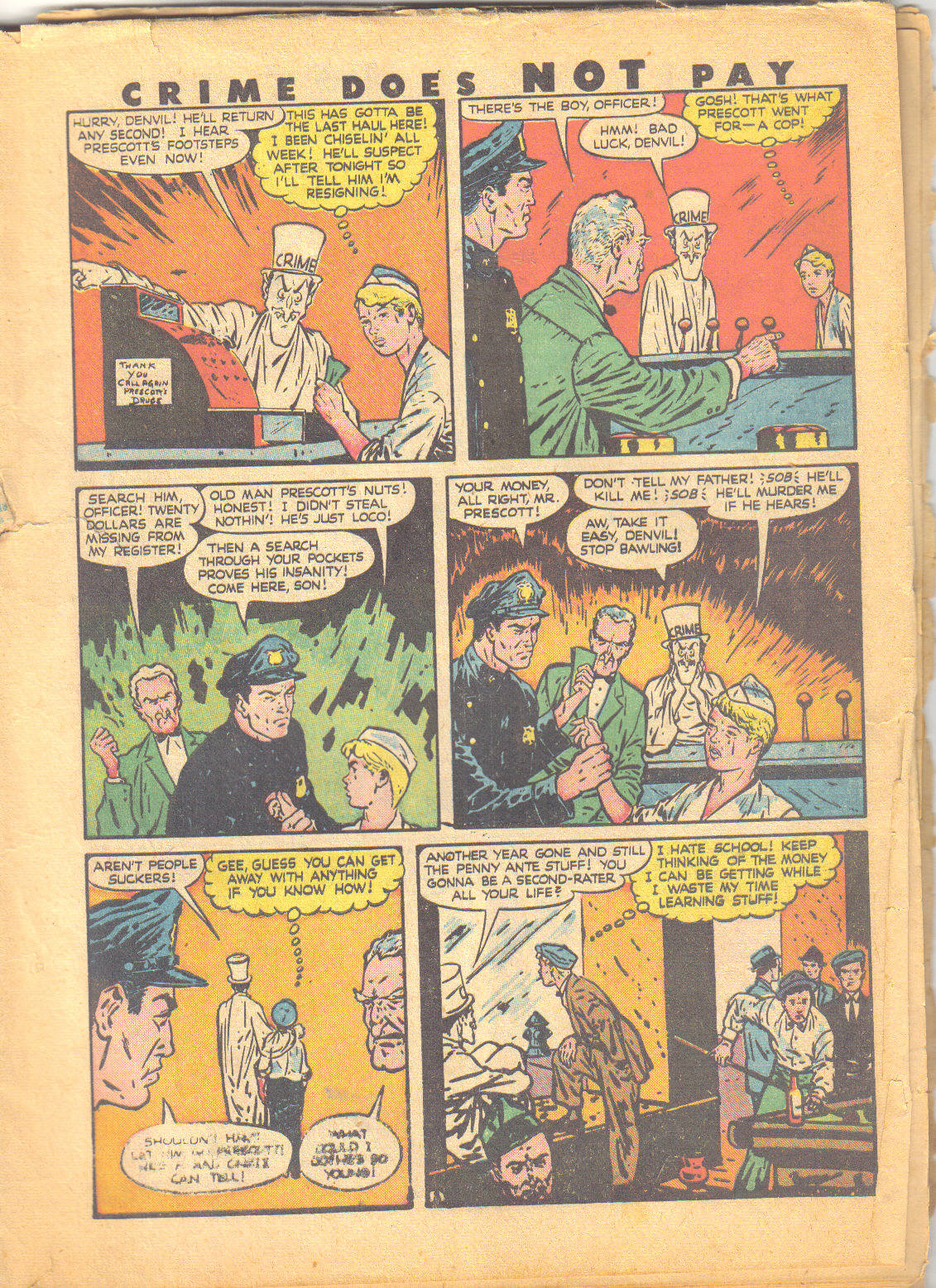 Crime Does Not Pay #49 (Lev Gleason), page 6. Public domain (US).