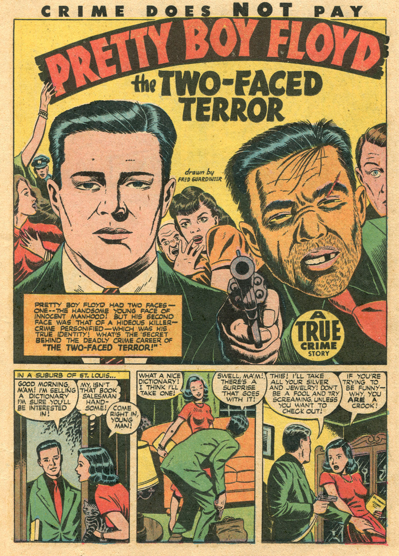 Crime Does Not Pay #51 (Lev Gleason), page 17. Public domain (US).