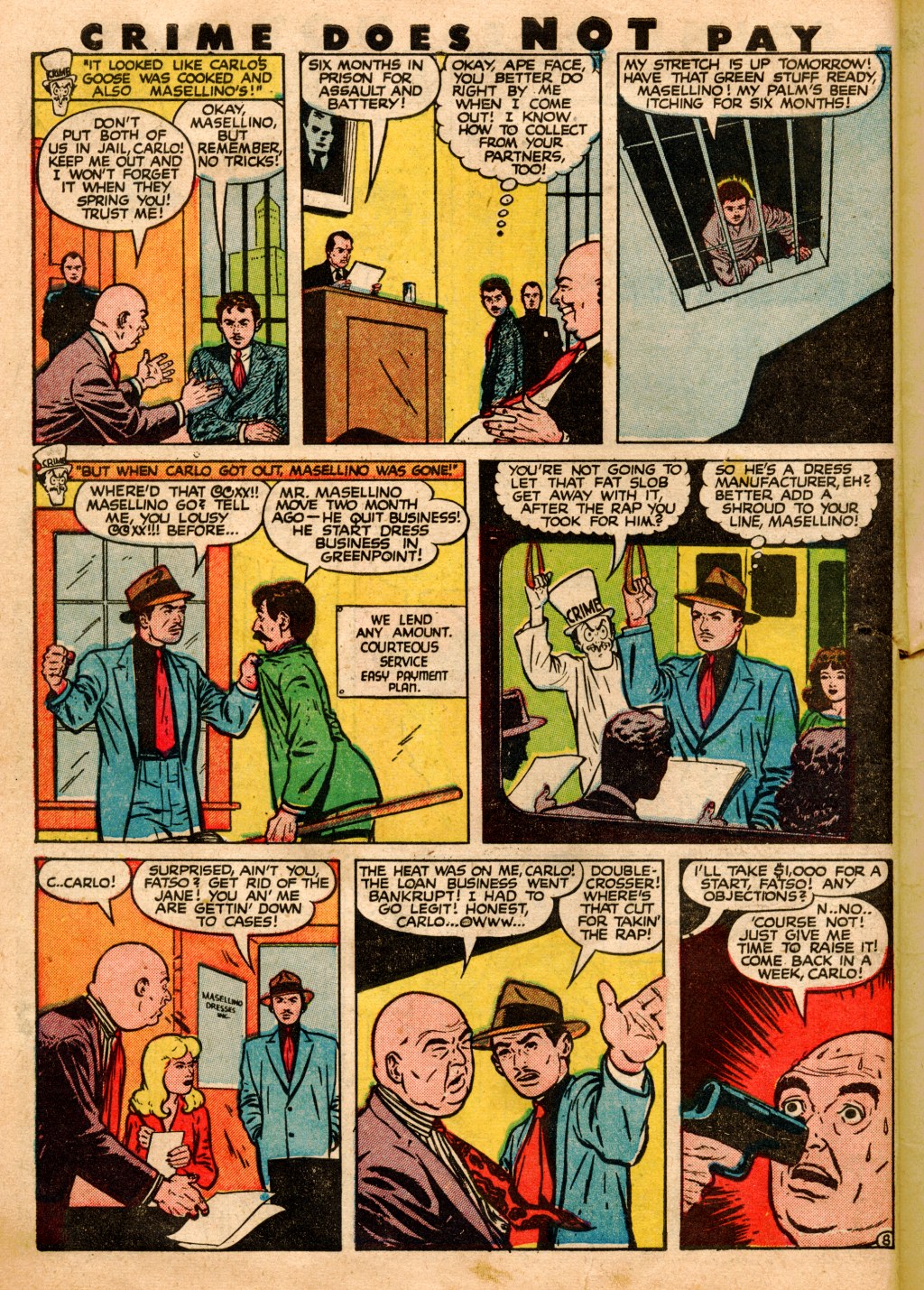 Crime Does Not Pay #53 (Lev Gleason), page 12. Public domain (US).