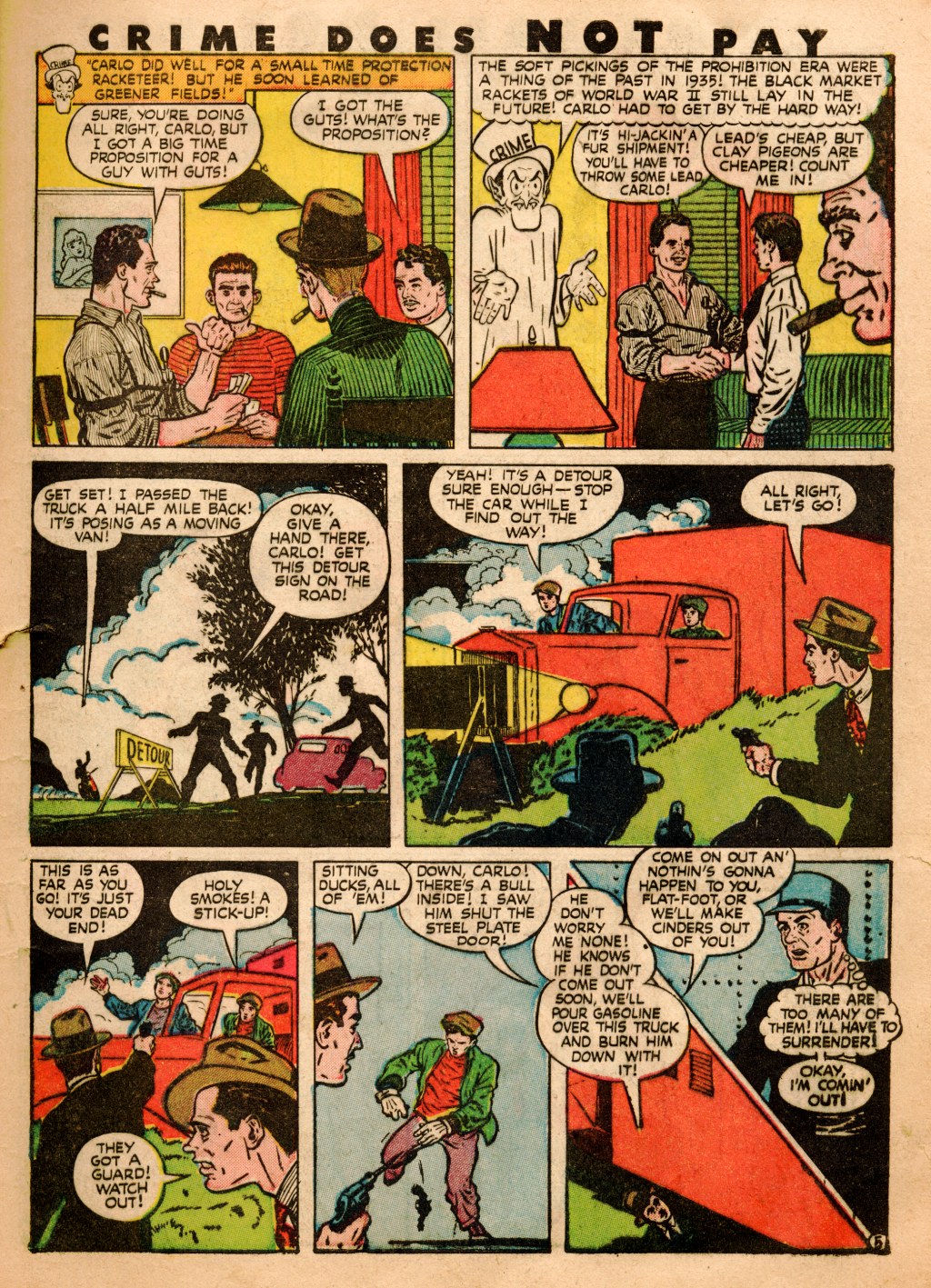 Crime Does Not Pay #53 (Lev Gleason), page 9. Public domain (US).