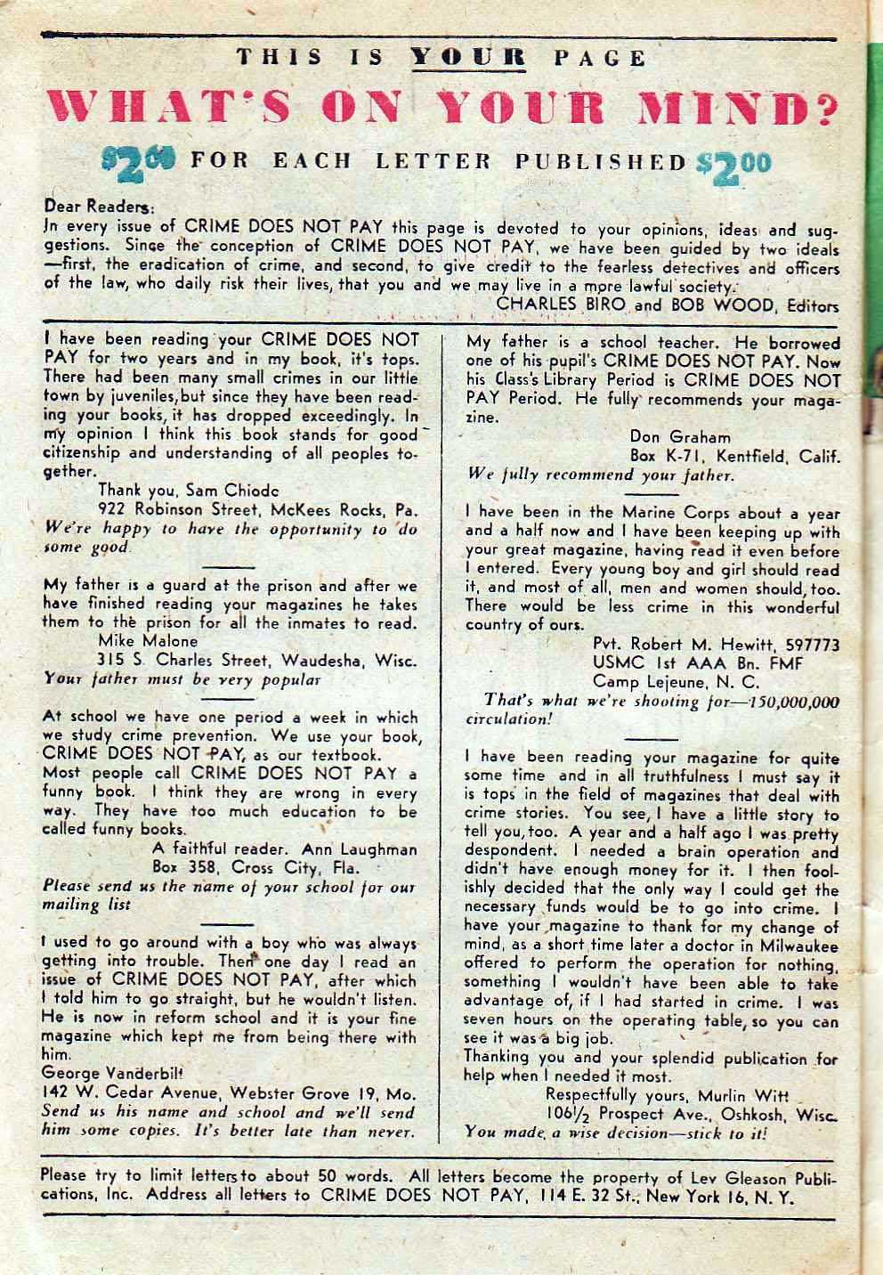 Crime Does Not Pay #58 (Lev Gleason), page 48. Public domain (US).
