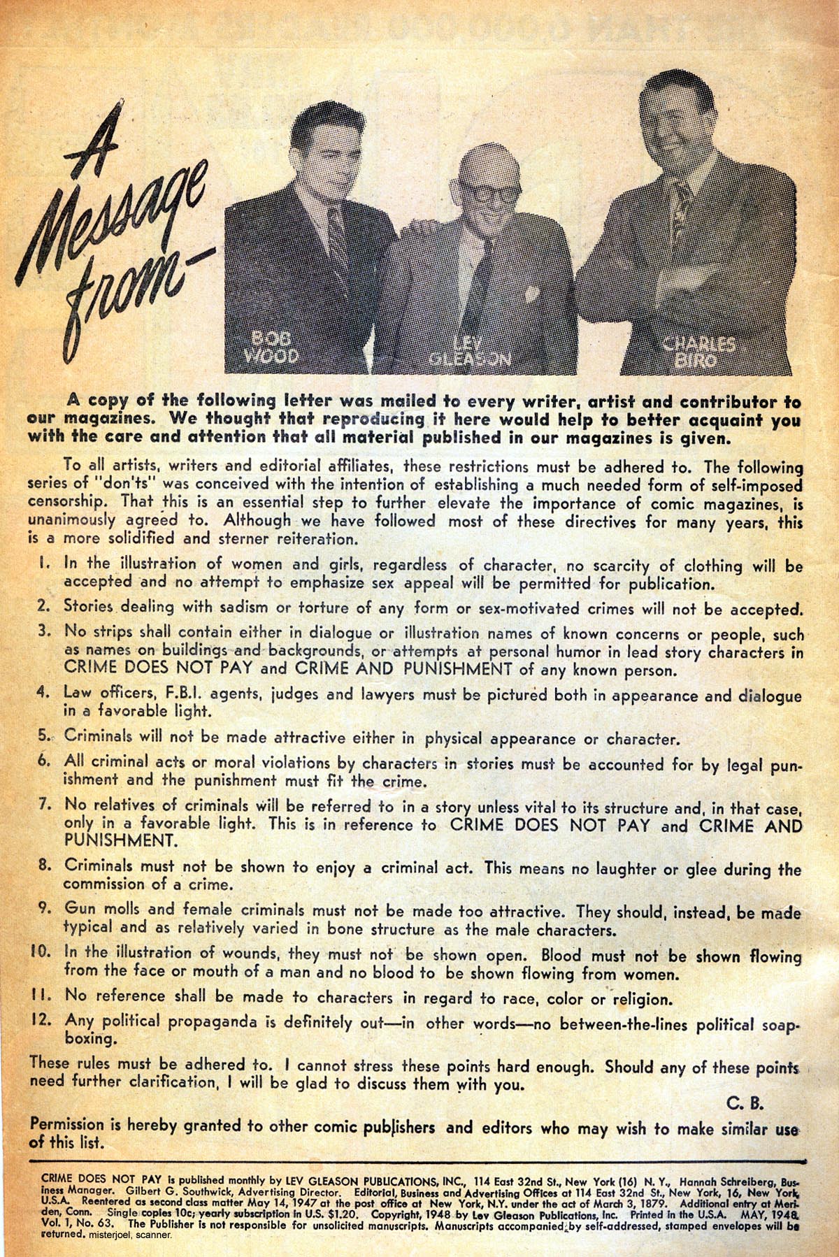 Crime Does Not Pay #63 (Lev Gleason), page 2. Public domain (US).