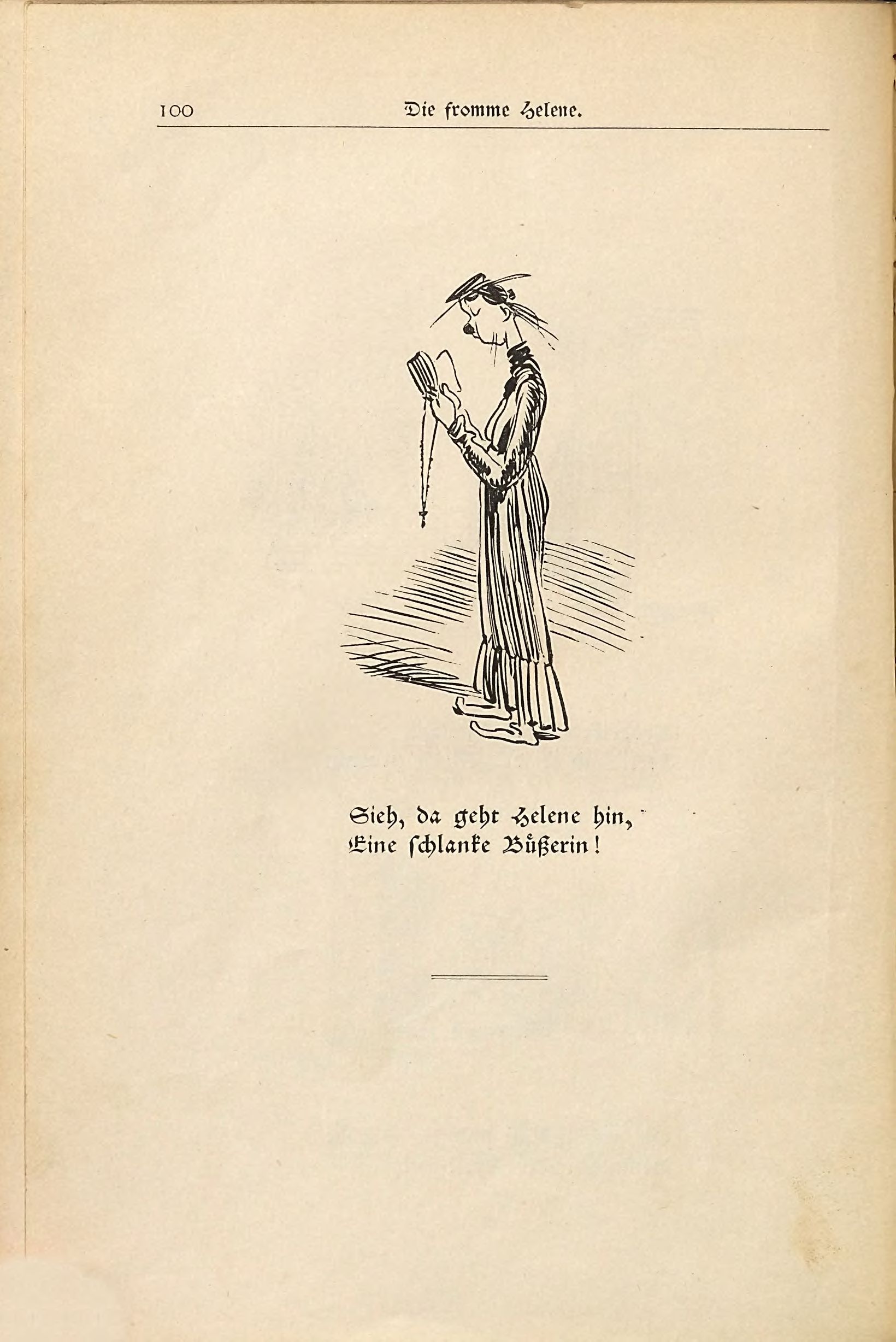 Die fromme Helene (Wilhelm Busch, 1882), Seite 100. Public domain. Bayerische Staatsbibliothek / Internet Archive.