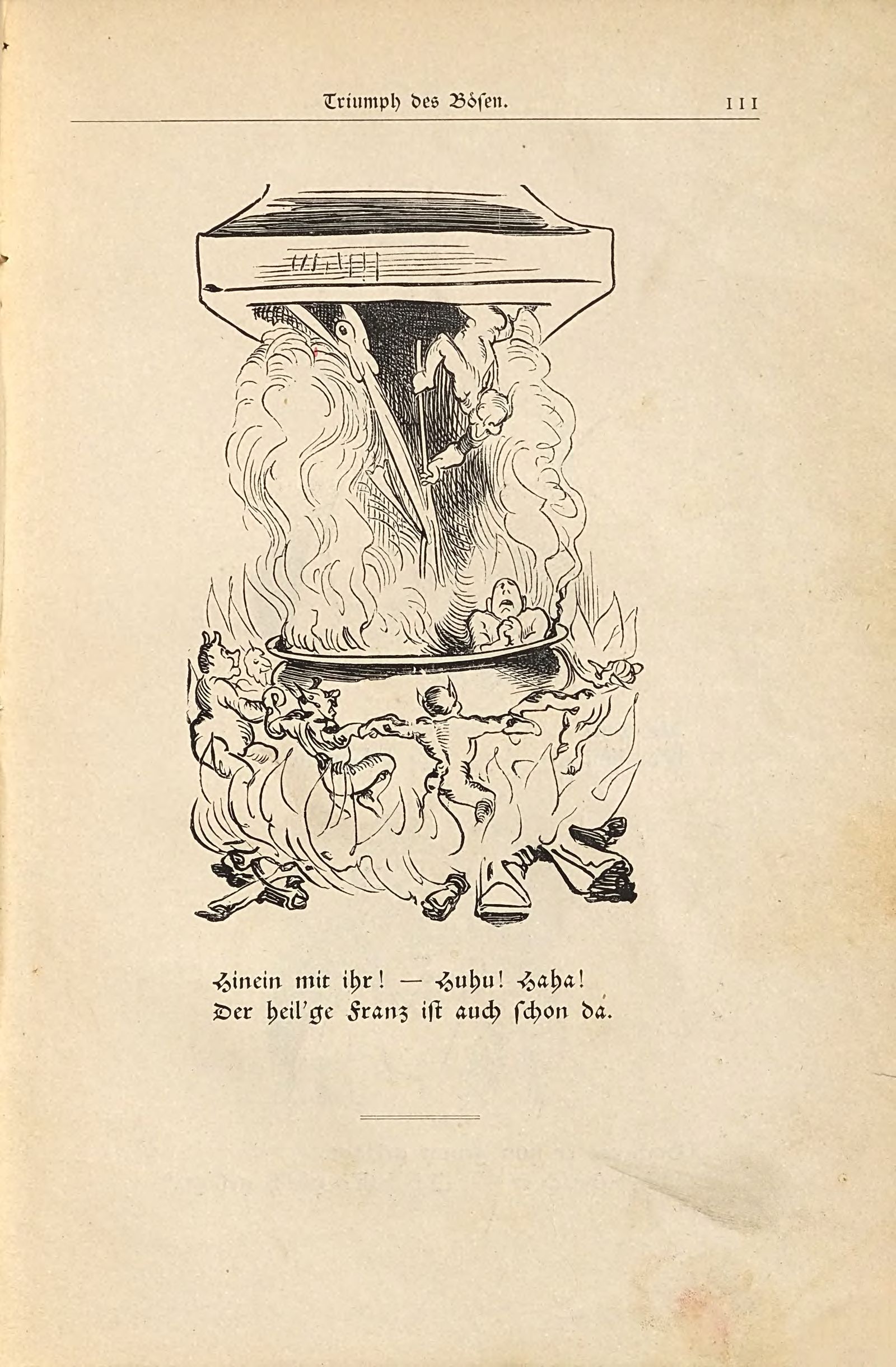Die fromme Helene (Wilhelm Busch, 1882), Seite 111. Public domain. Bayerische Staatsbibliothek / Internet Archive.