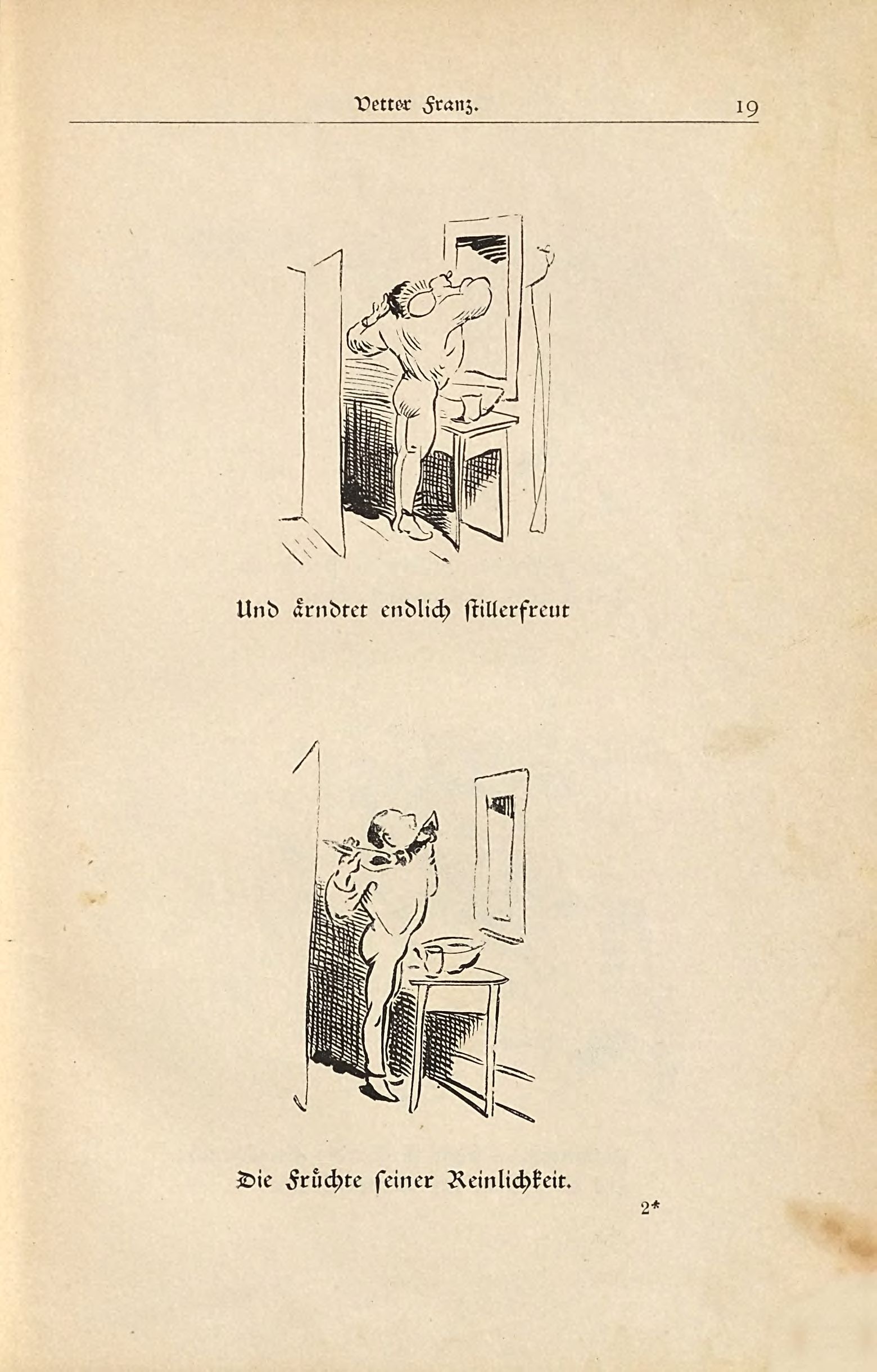 Die fromme Helene (Wilhelm Busch, 1882), Seite 19. Public domain. Bayerische Staatsbibliothek / Internet Archive.