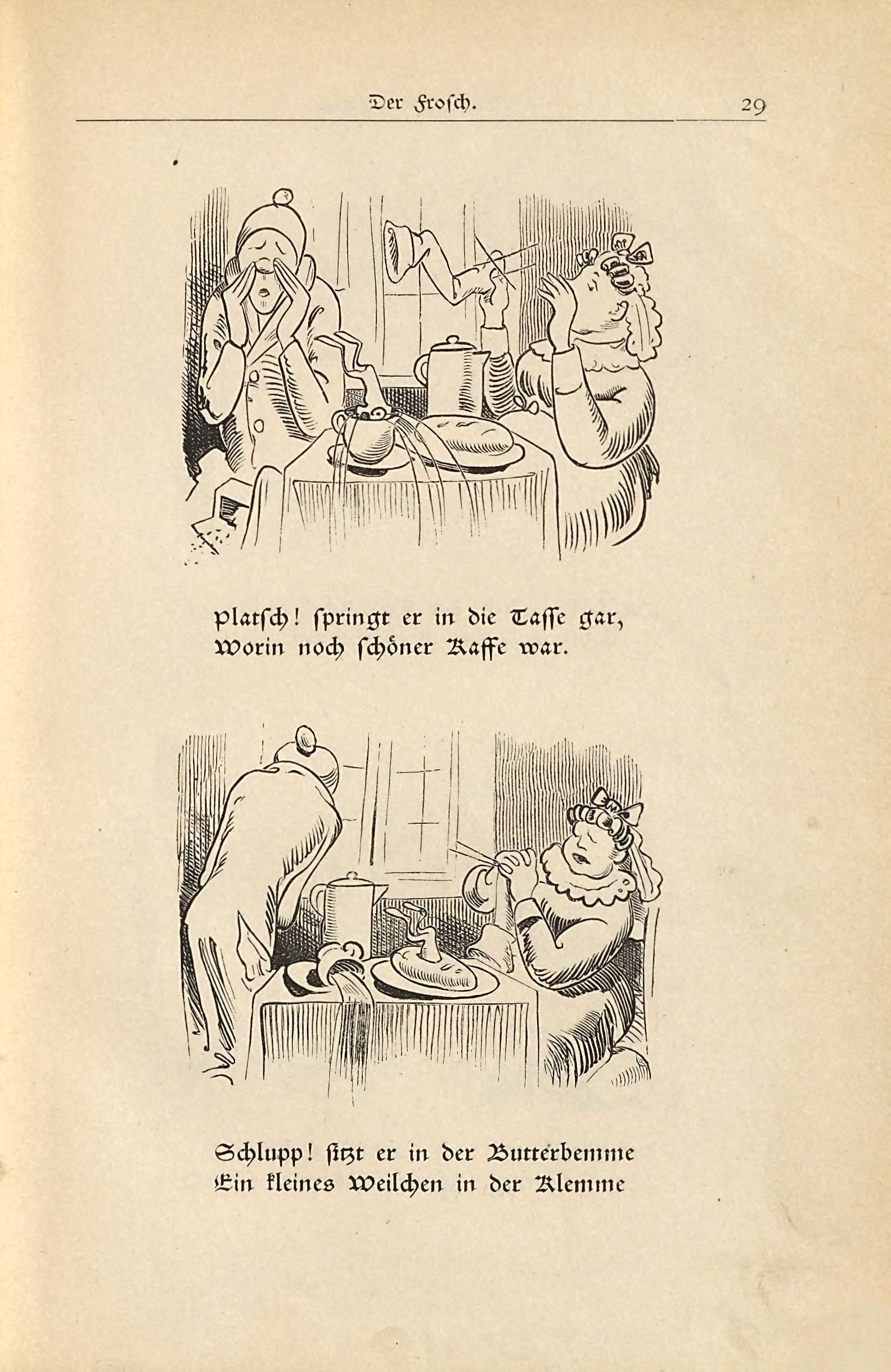 Die fromme Helene (Wilhelm Busch, 1882), Seite 29. Public domain. Bayerische Staatsbibliothek / Internet Archive.