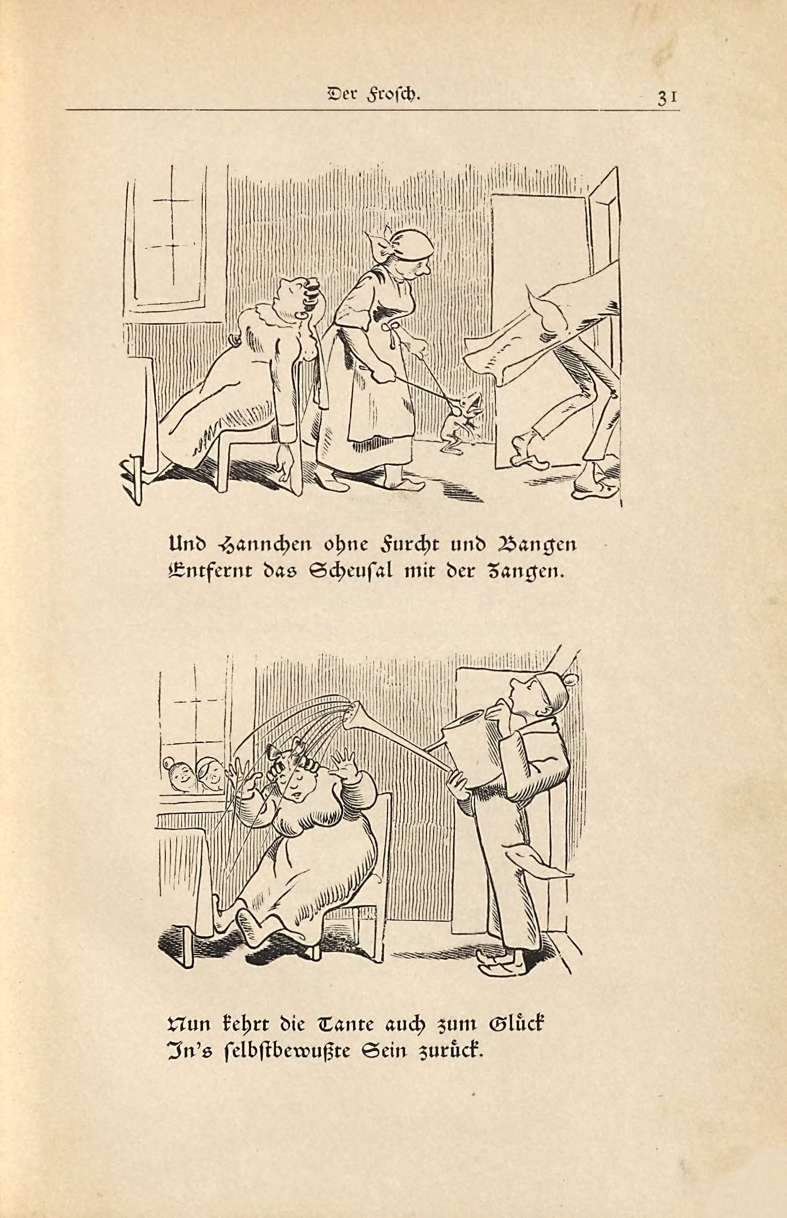 Die fromme Helene (Wilhelm Busch, 1882), Seite 31. Public domain. Bayerische Staatsbibliothek / Internet Archive.