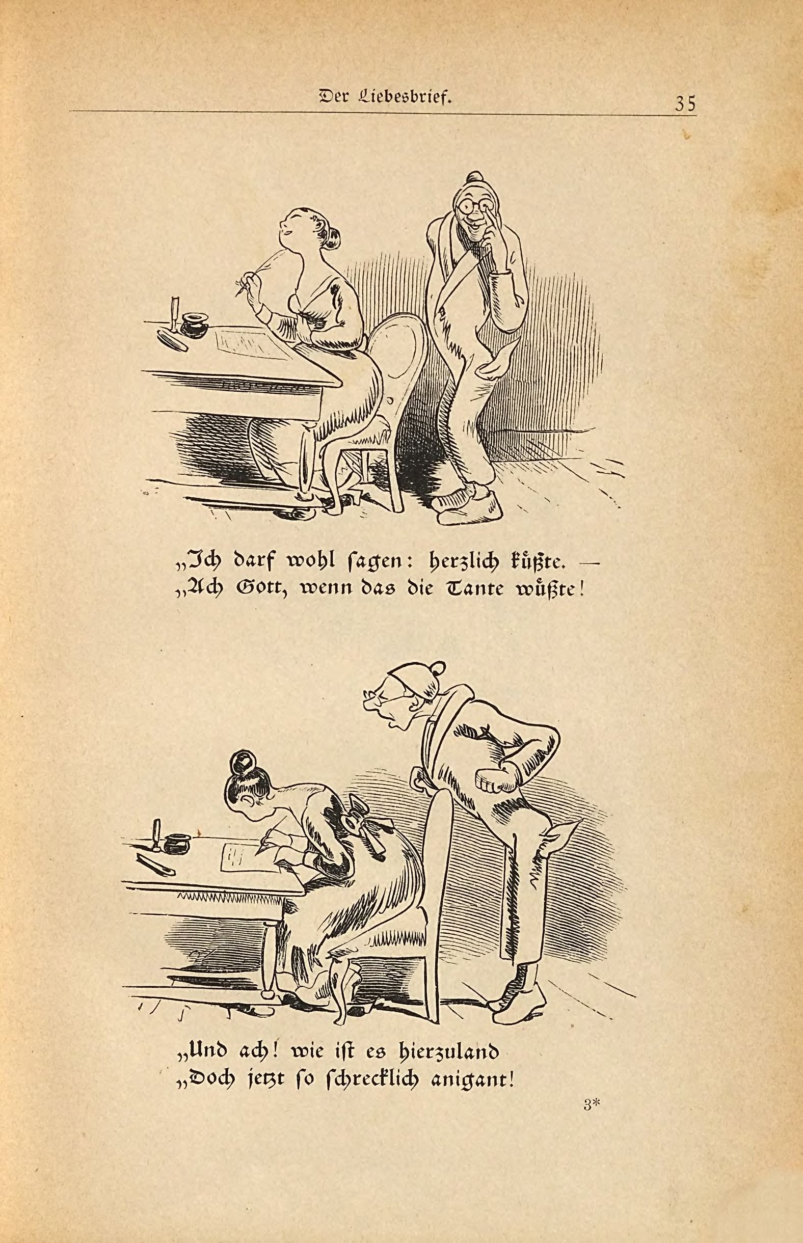 Die fromme Helene (Wilhelm Busch, 1882), Seite 35. Public domain. Bayerische Staatsbibliothek / Internet Archive.