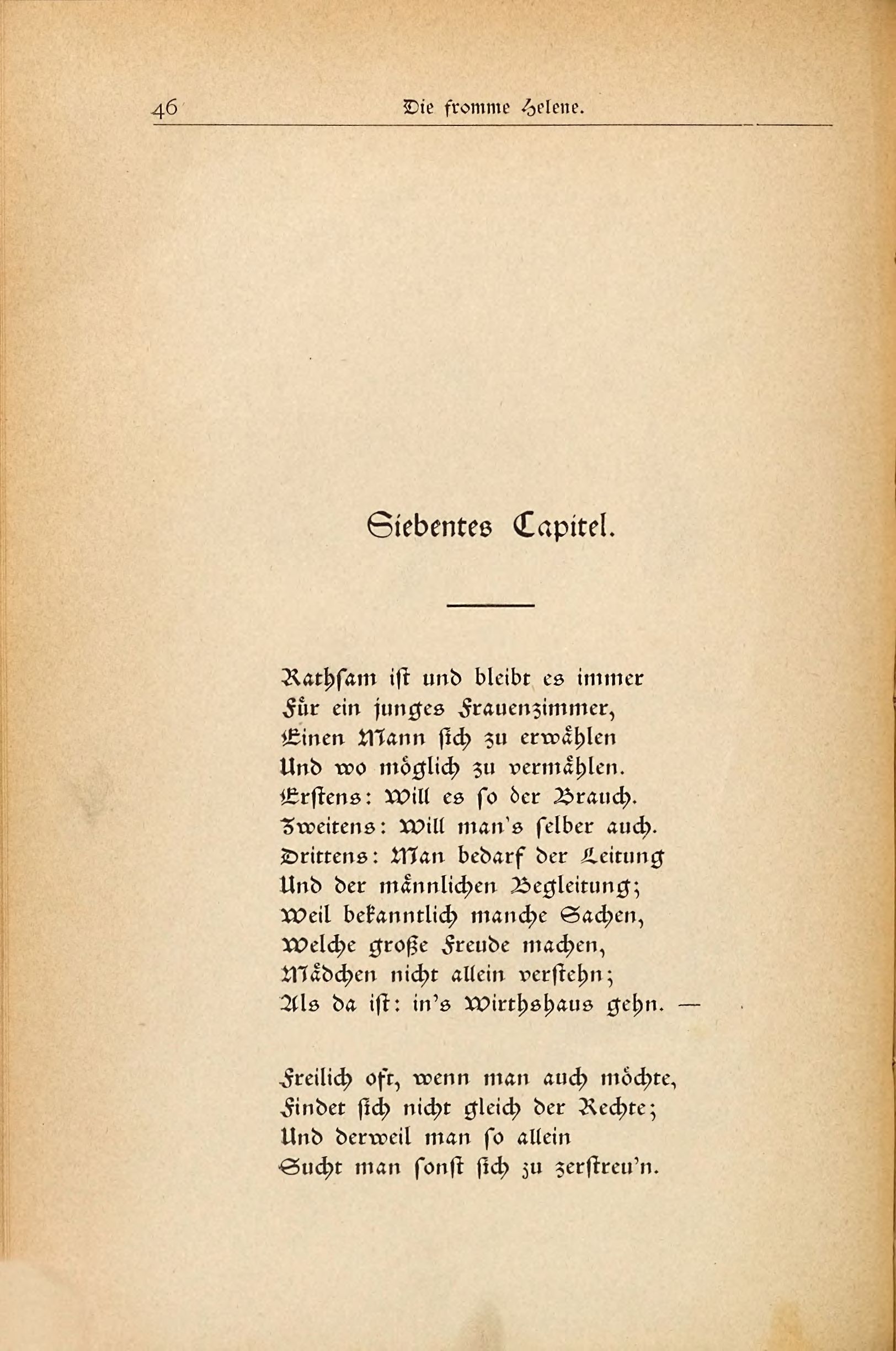 Die fromme Helene (Wilhelm Busch, 1882), Seite 46. Public domain. Bayerische Staatsbibliothek / Internet Archive.