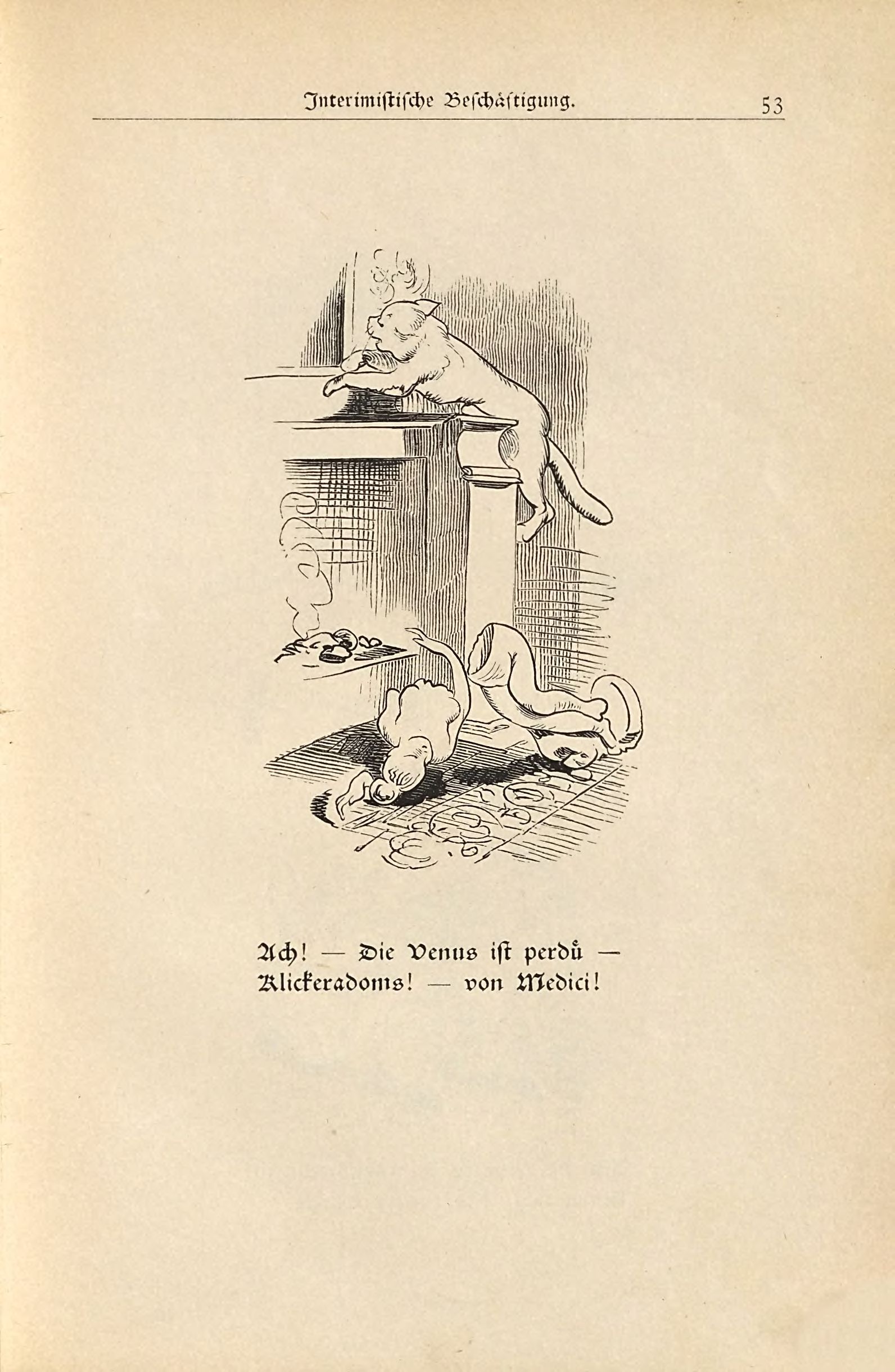 Die fromme Helene (Wilhelm Busch, 1882), Seite 53. Public domain. Bayerische Staatsbibliothek / Internet Archive.