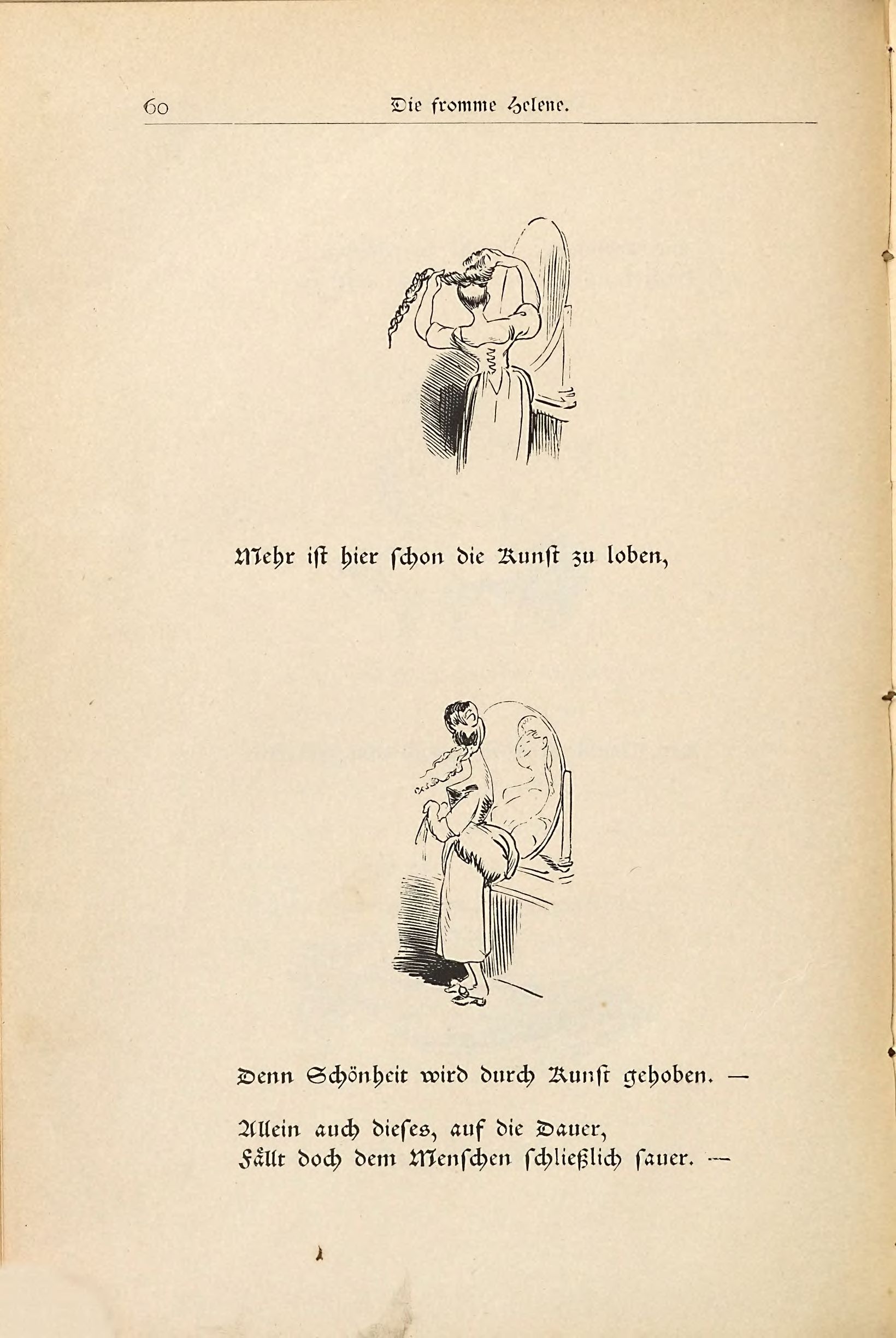 Die fromme Helene (Wilhelm Busch, 1882), Seite 60. Public domain. Bayerische Staatsbibliothek / Internet Archive.