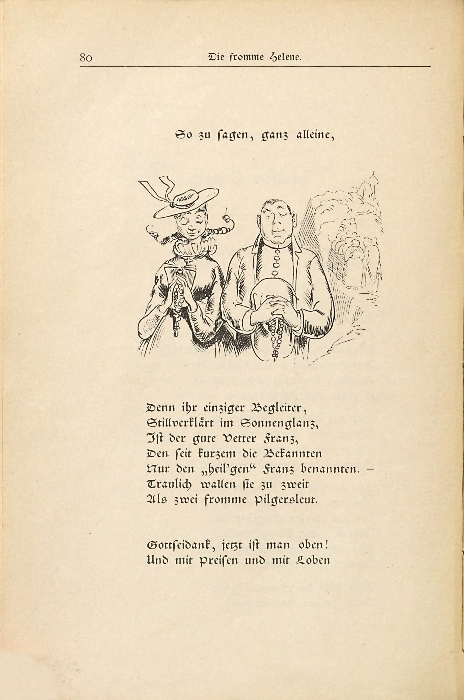 Die fromme Helene (Wilhelm Busch, 1882), Seite 80. Public domain. Bayerische Staatsbibliothek / Internet Archive.