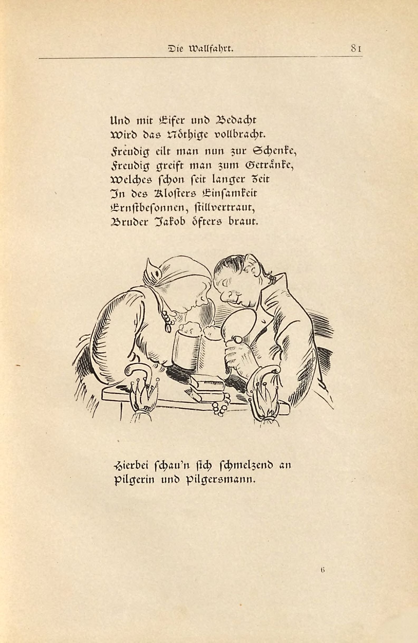 Die fromme Helene (Wilhelm Busch, 1882), Seite 81. Public domain. Bayerische Staatsbibliothek / Internet Archive.