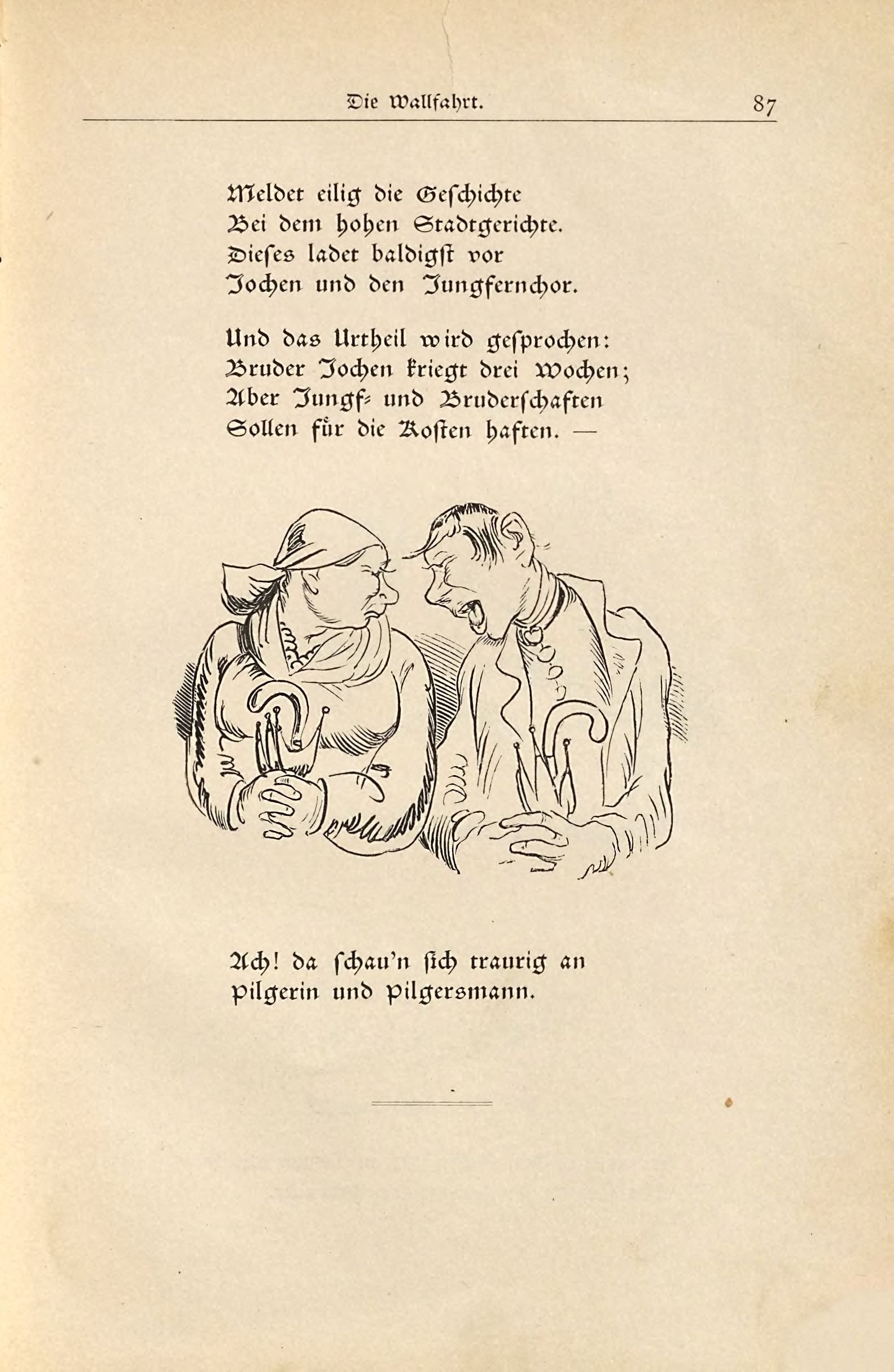 Die fromme Helene (Wilhelm Busch, 1882), Seite 87. Public domain. Bayerische Staatsbibliothek / Internet Archive.