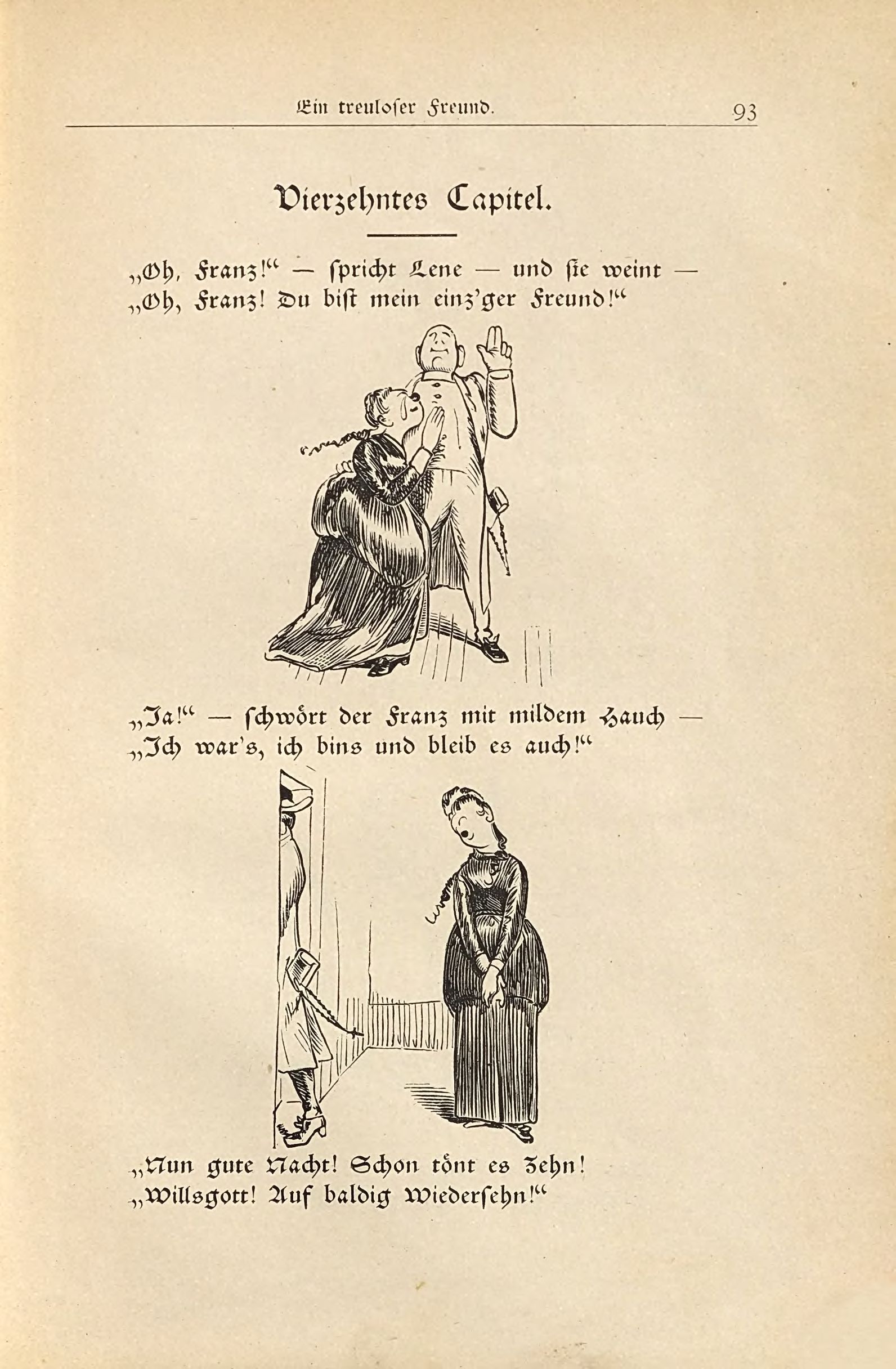 Die fromme Helene (Wilhelm Busch, 1882), Seite 93. Public domain. Bayerische Staatsbibliothek / Internet Archive.