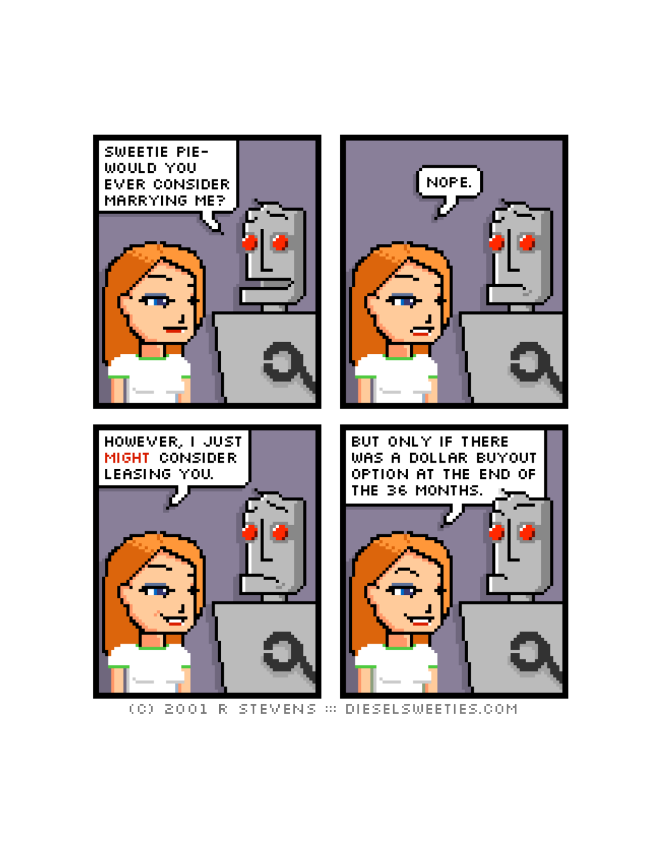 Diesel Sweeties (ebook volumes), page 163. Diesel Sweeties by R. Stevens, CC BY-NC. https://dieselsweeties.com/ebooks/