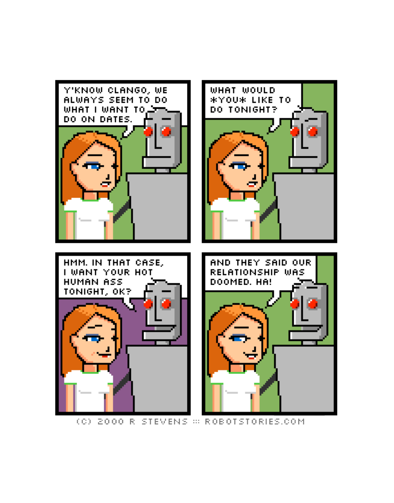Diesel Sweeties (ebook volumes), page 9. Diesel Sweeties by R. Stevens, CC BY-NC. https://dieselsweeties.com/ebooks/