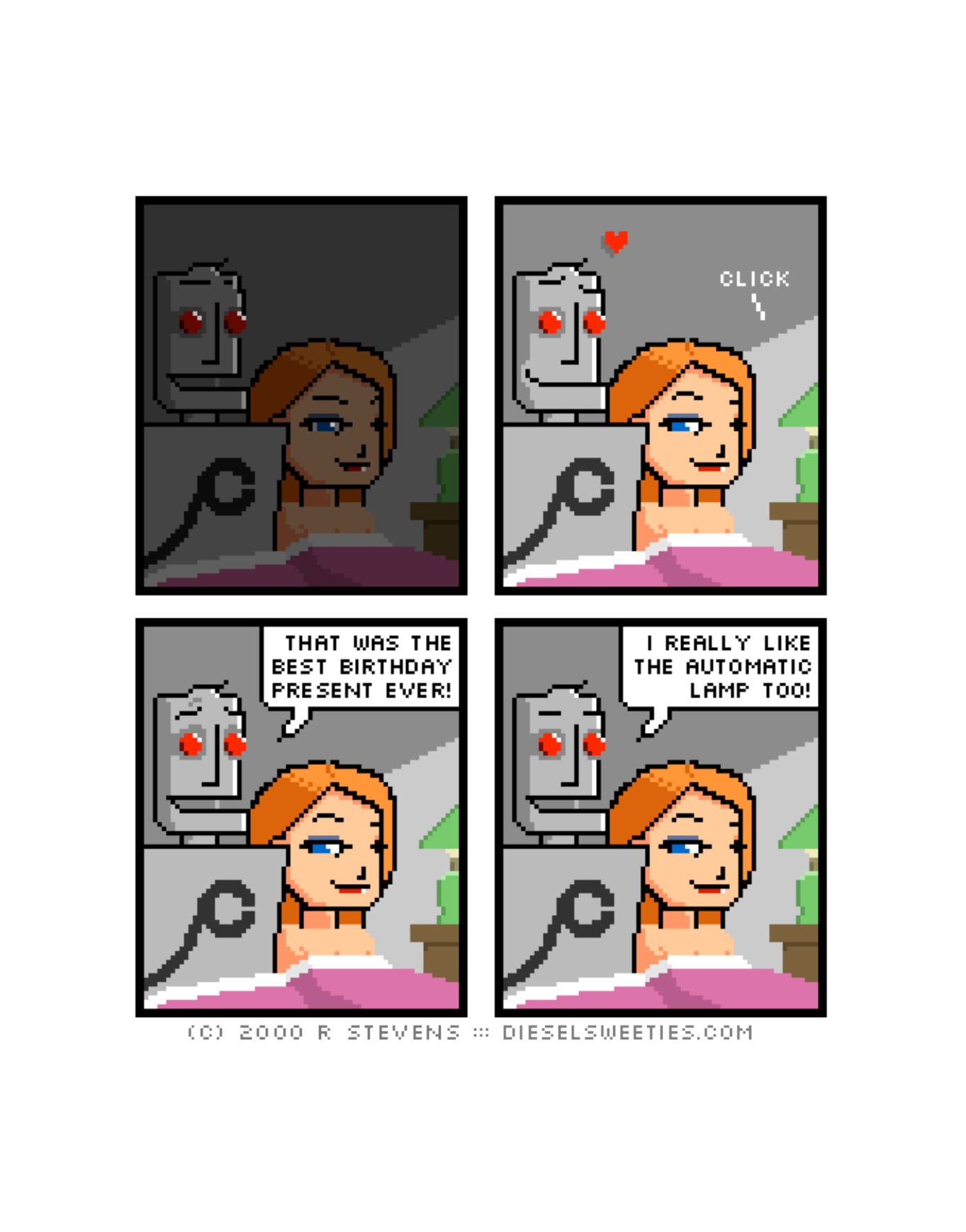 Diesel Sweeties (ebook volumes), page 83. Diesel Sweeties by R. Stevens, CC BY-NC. https://dieselsweeties.com/ebooks/