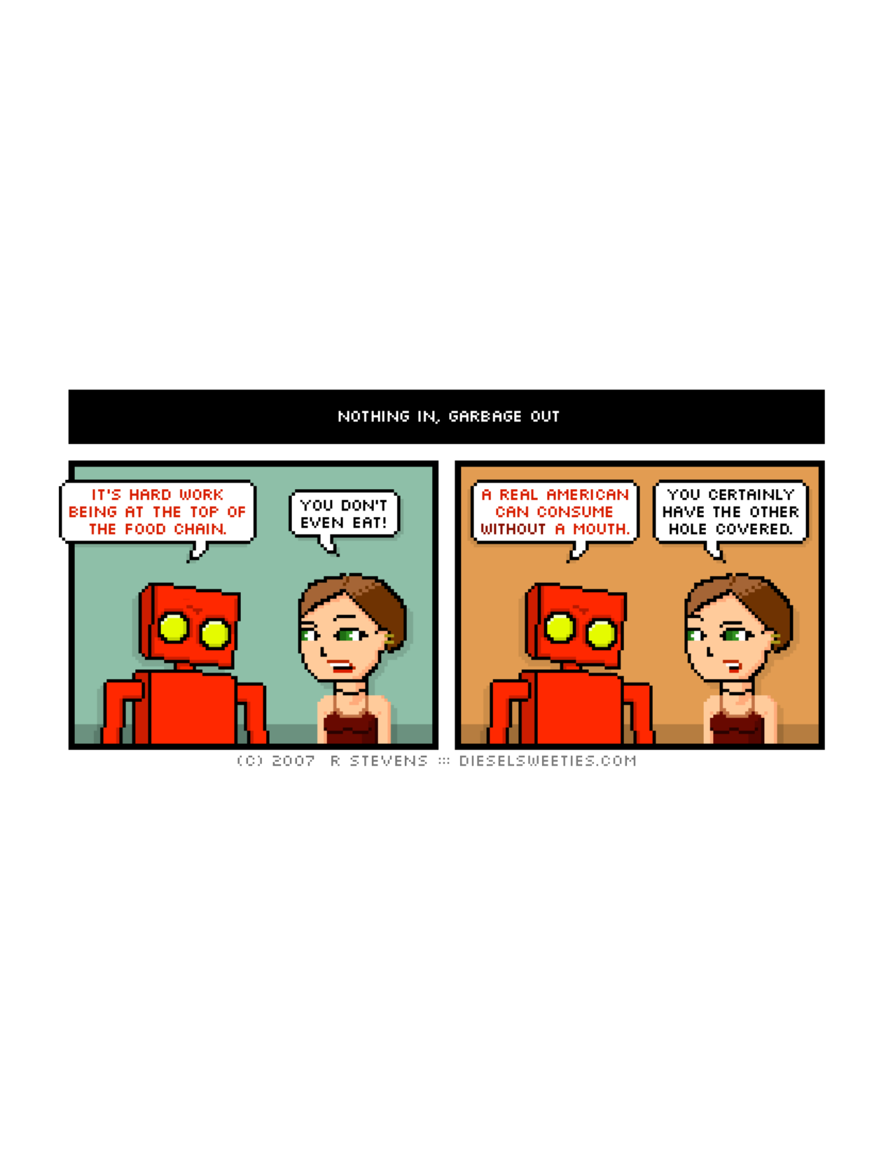 Diesel Sweeties (ebook volumes), page 11. Diesel Sweeties by R. Stevens, CC BY-NC. https://dieselsweeties.com/ebooks/