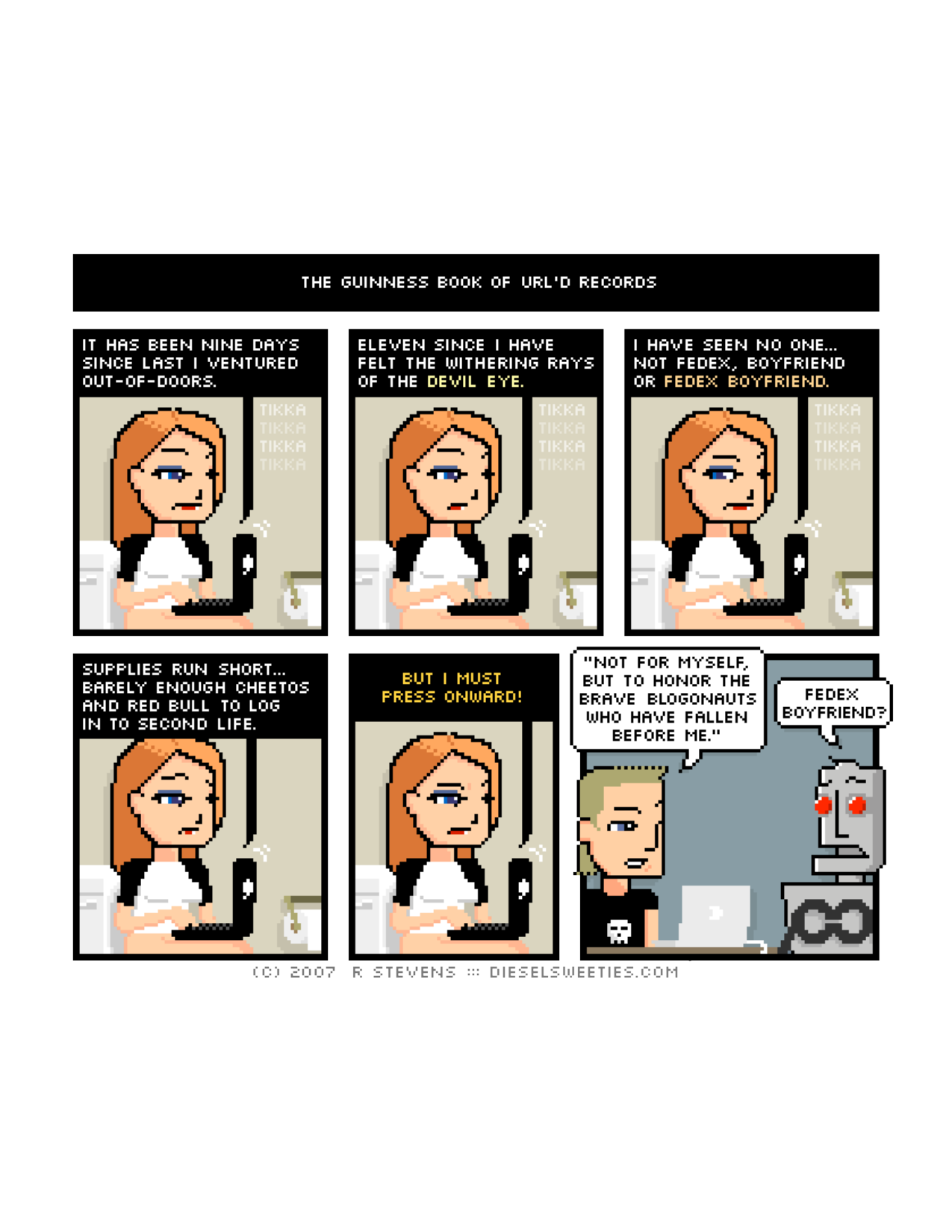 Diesel Sweeties (ebook volumes), page 12. Diesel Sweeties by R. Stevens, CC BY-NC. https://dieselsweeties.com/ebooks/