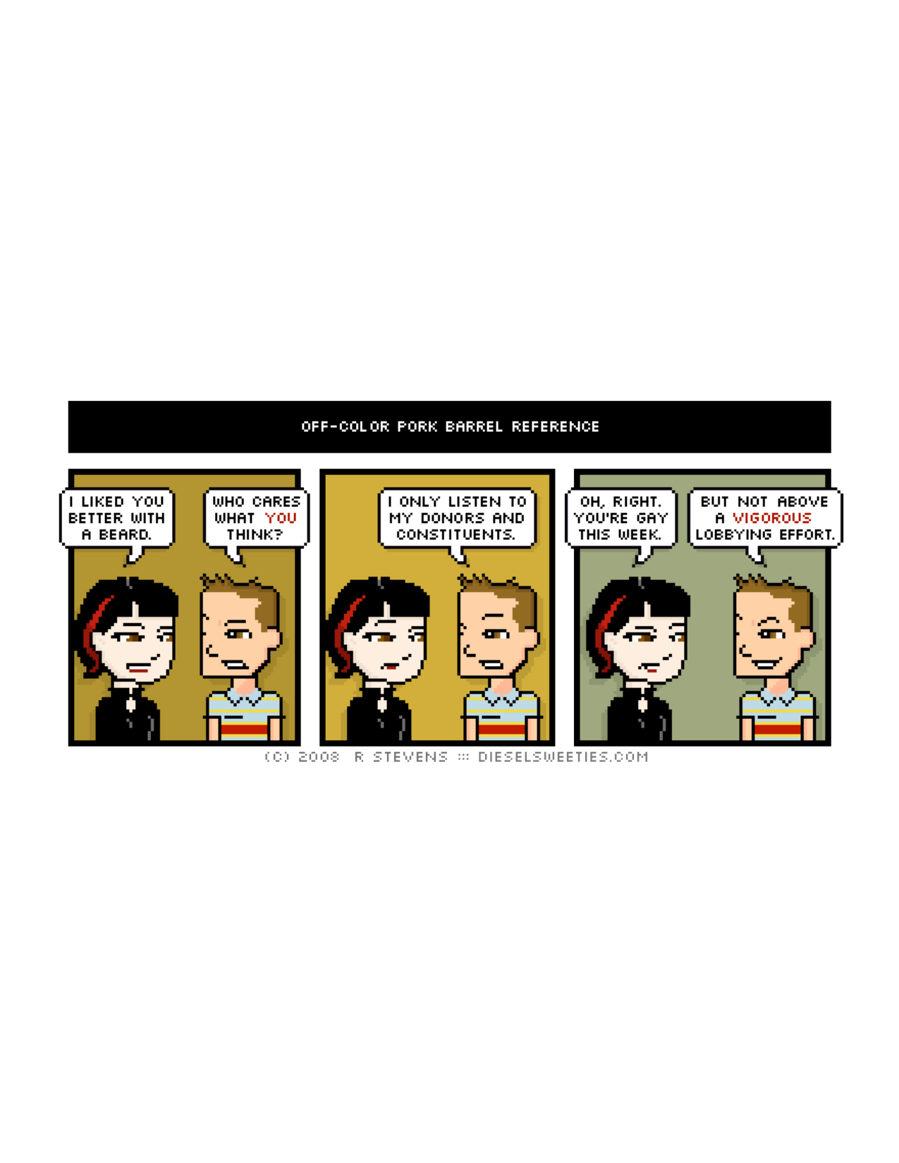 Diesel Sweeties (ebook volumes), page 145. Diesel Sweeties by R. Stevens, CC BY-NC. https://dieselsweeties.com/ebooks/