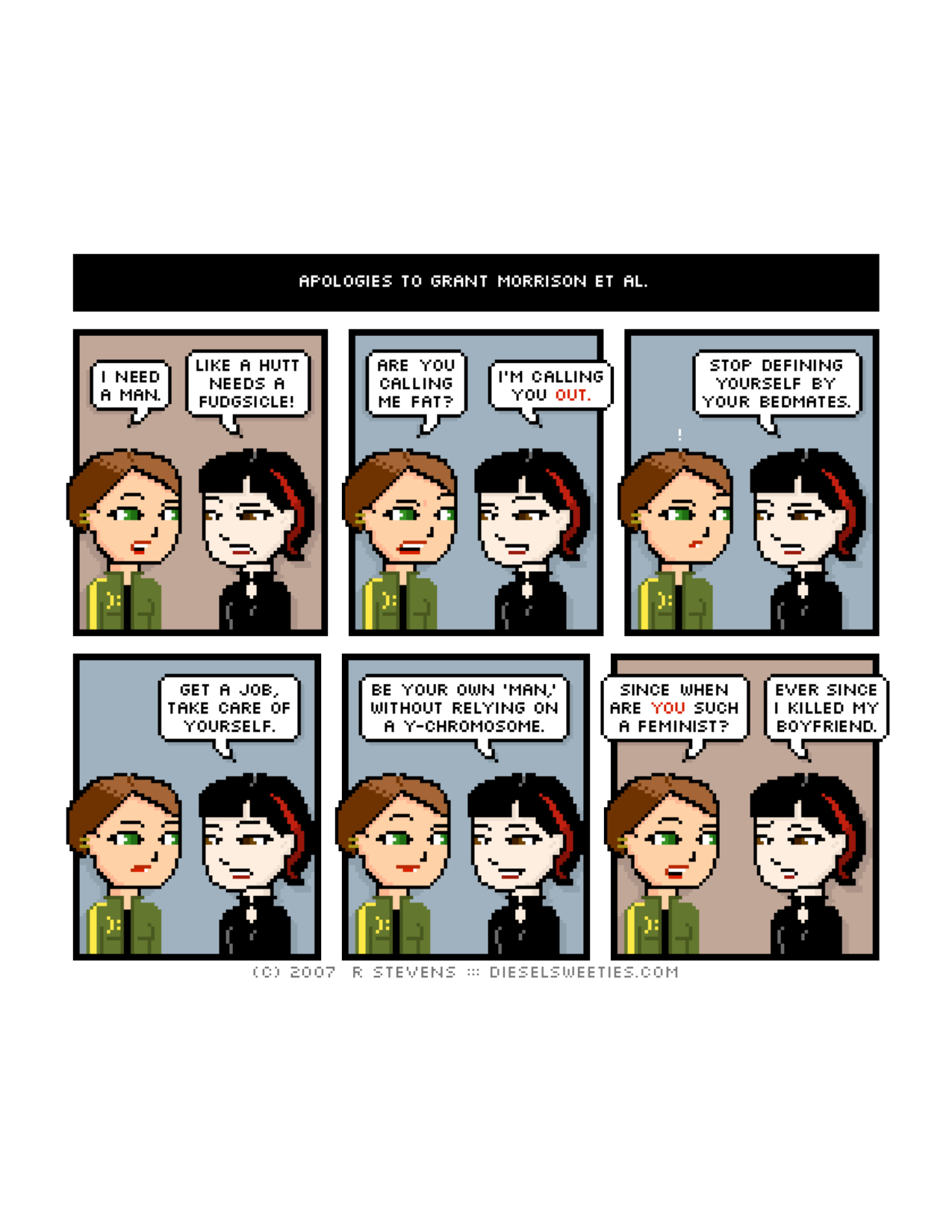 Diesel Sweeties (ebook volumes), page 27. Diesel Sweeties by R. Stevens, CC BY-NC. https://dieselsweeties.com/ebooks/