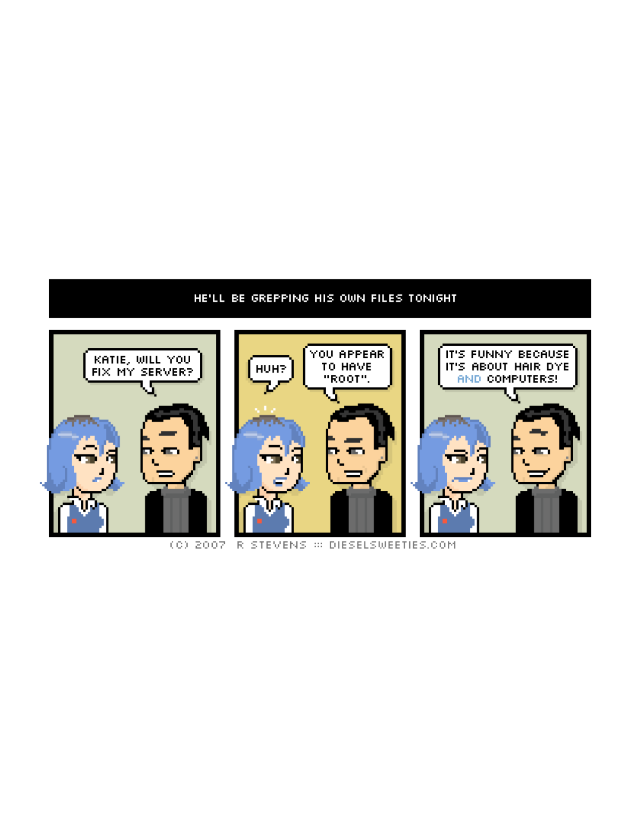 Diesel Sweeties (ebook volumes), page 30. Diesel Sweeties by R. Stevens, CC BY-NC. https://dieselsweeties.com/ebooks/