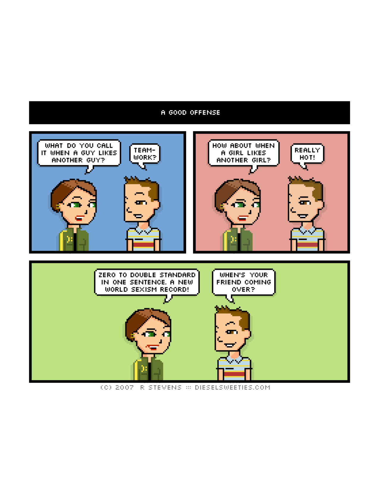 Diesel Sweeties (ebook volumes), page 4. Diesel Sweeties by R. Stevens, CC BY-NC. https://dieselsweeties.com/ebooks/