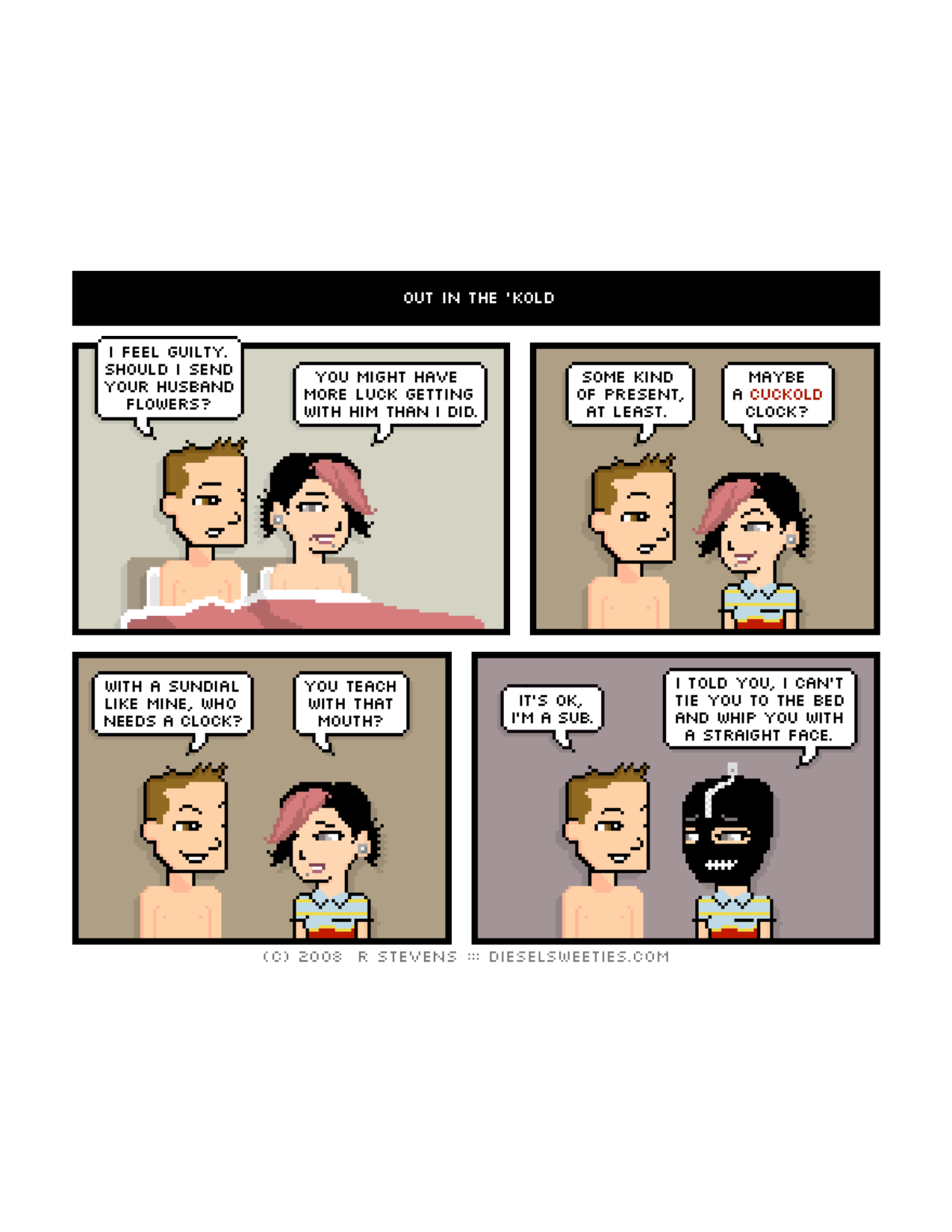 Diesel Sweeties (ebook volumes), page 102. Diesel Sweeties by R. Stevens, CC BY-NC. https://dieselsweeties.com/ebooks/