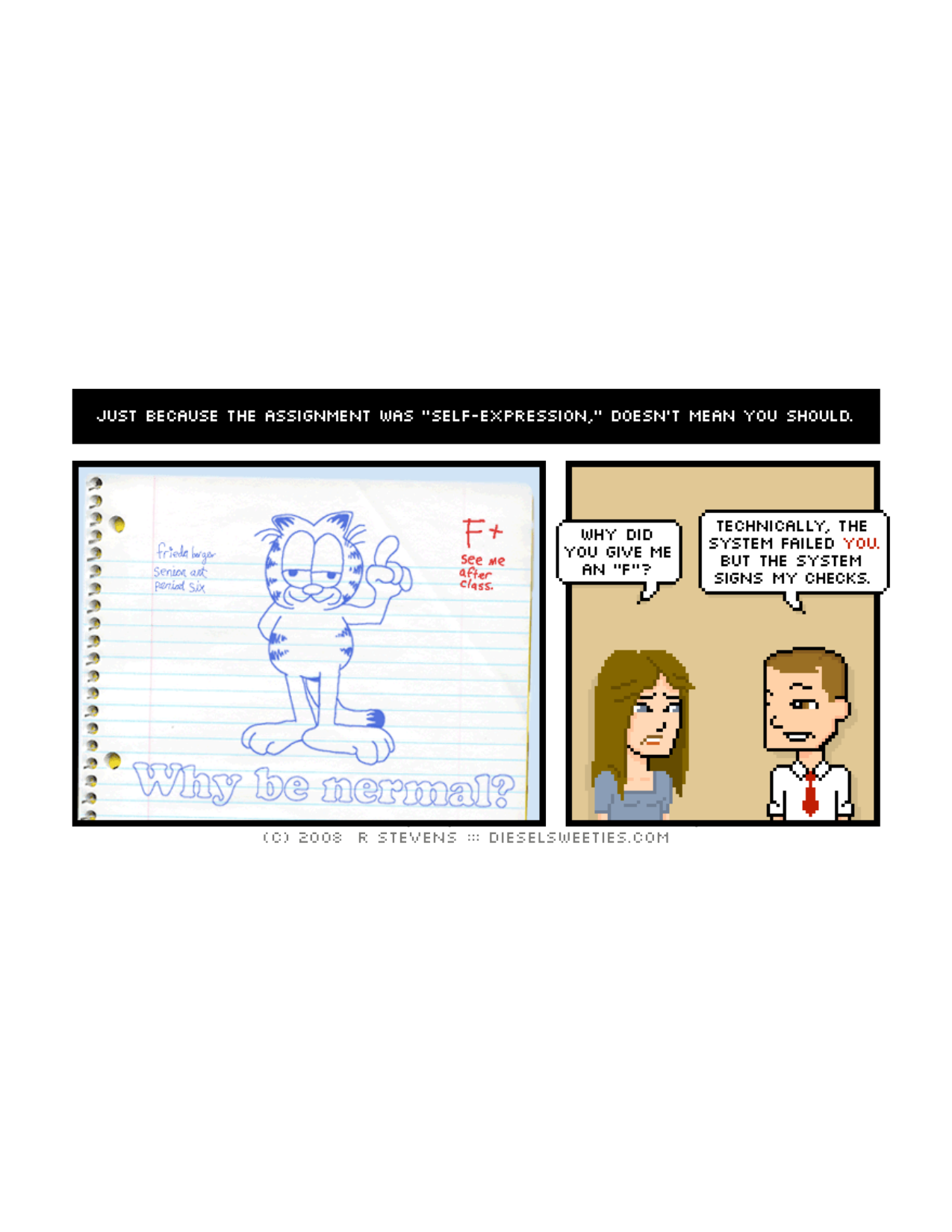 Diesel Sweeties (ebook volumes), page 112. Diesel Sweeties by R. Stevens, CC BY-NC. https://dieselsweeties.com/ebooks/