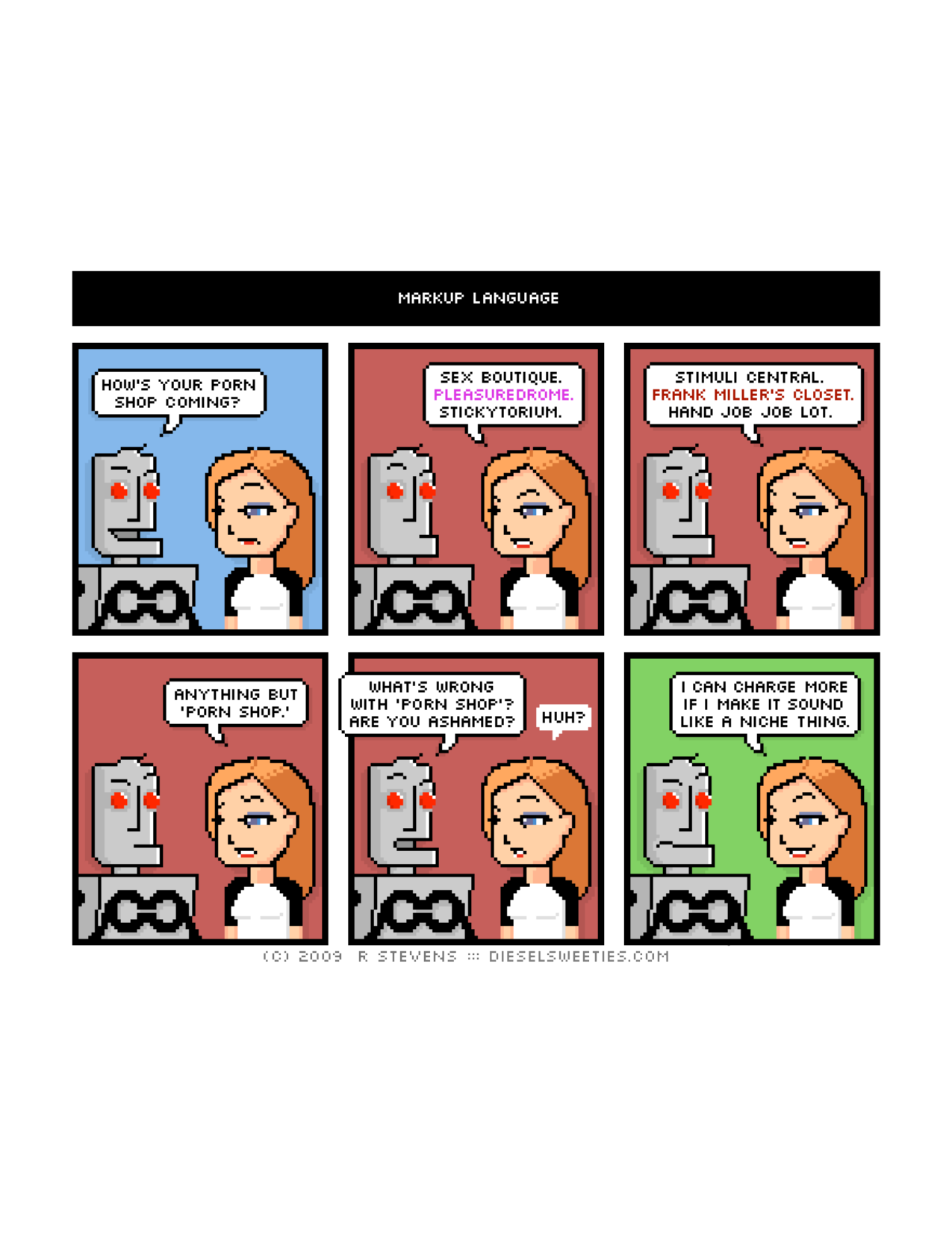 Diesel Sweeties (ebook volumes), page 13. Diesel Sweeties by R. Stevens, CC BY-NC. https://dieselsweeties.com/ebooks/