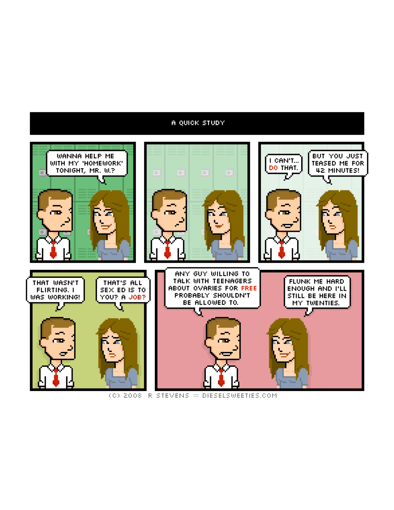 Diesel Sweeties (ebook volumes), page 129. Diesel Sweeties by R. Stevens, CC BY-NC. https://dieselsweeties.com/ebooks/