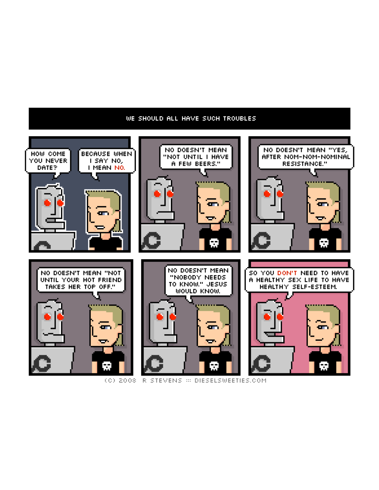 Diesel Sweeties (ebook volumes), page 160. Diesel Sweeties by R. Stevens, CC BY-NC. https://dieselsweeties.com/ebooks/