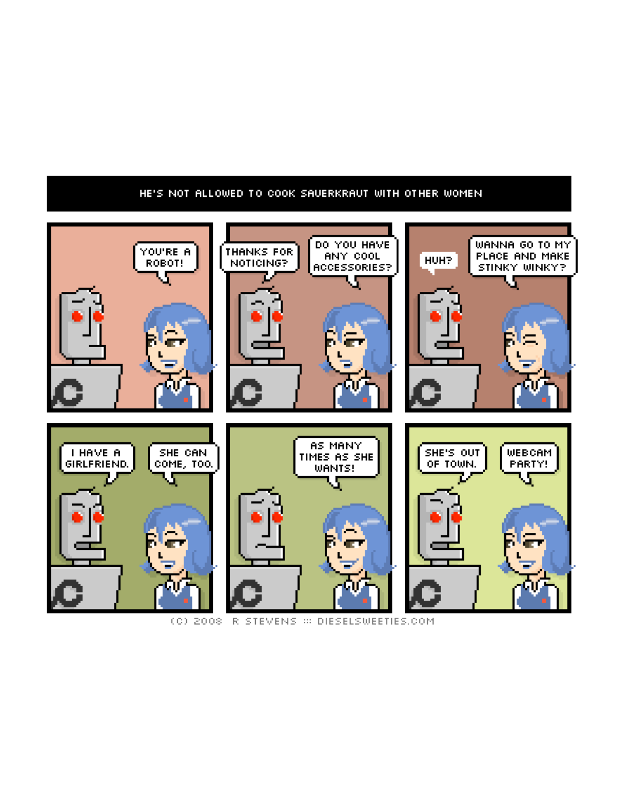 Diesel Sweeties (ebook volumes), page 161. Diesel Sweeties by R. Stevens, CC BY-NC. https://dieselsweeties.com/ebooks/
