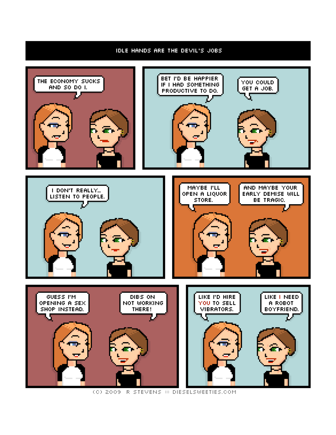 Diesel Sweeties (ebook volumes), page 25. Diesel Sweeties by R. Stevens, CC BY-NC. https://dieselsweeties.com/ebooks/