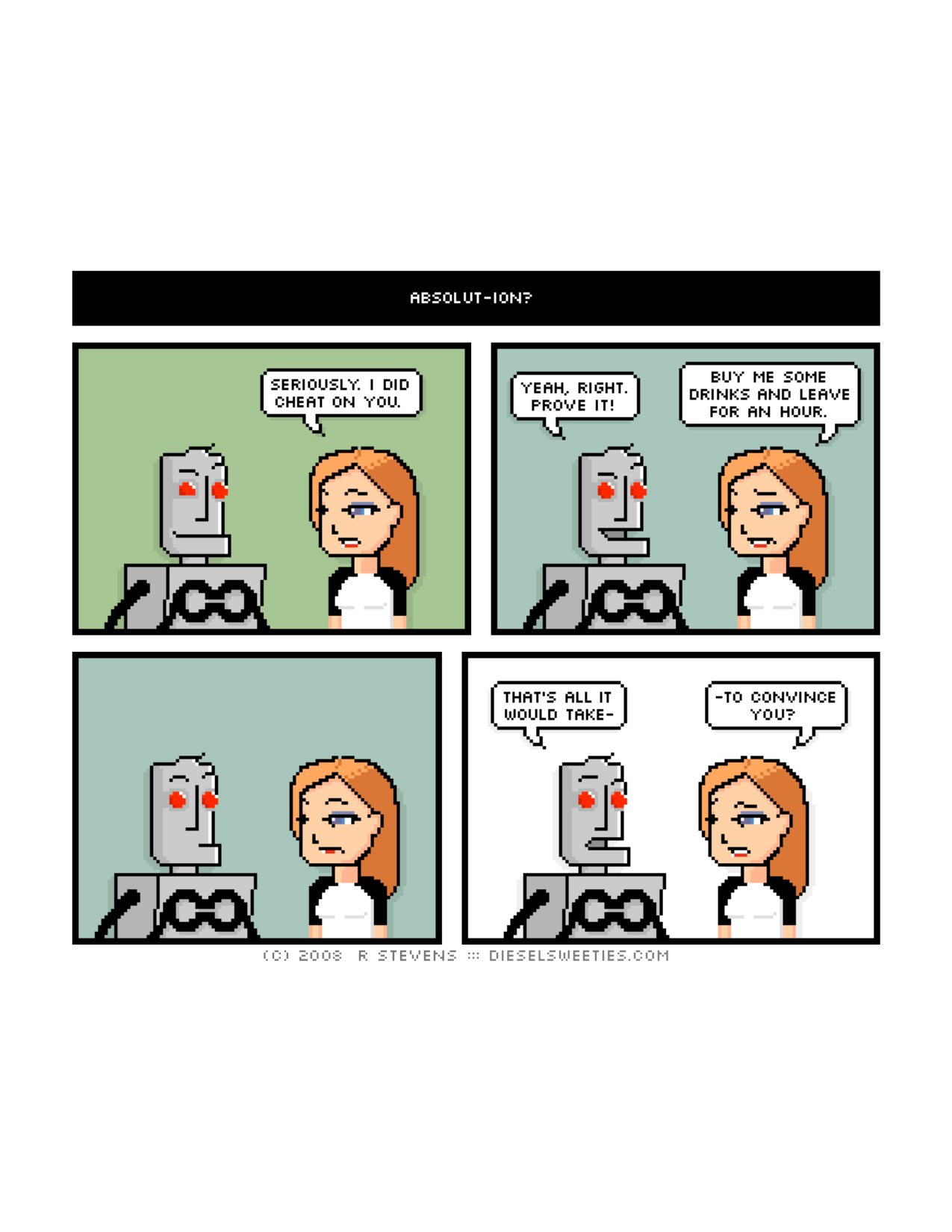 Diesel Sweeties (ebook volumes), page 31. Diesel Sweeties by R. Stevens, CC BY-NC. https://dieselsweeties.com/ebooks/
