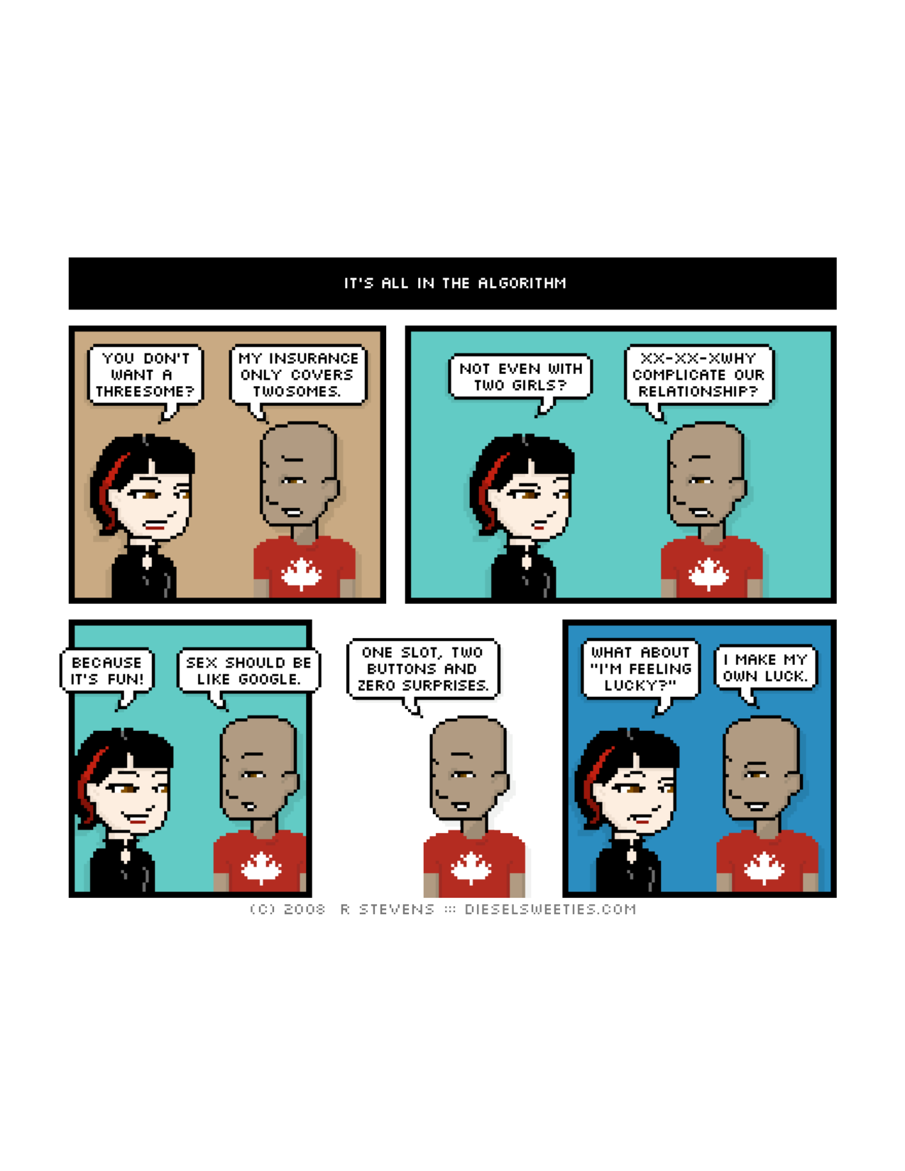 Diesel Sweeties (ebook volumes), page 42. Diesel Sweeties by R. Stevens, CC BY-NC. https://dieselsweeties.com/ebooks/