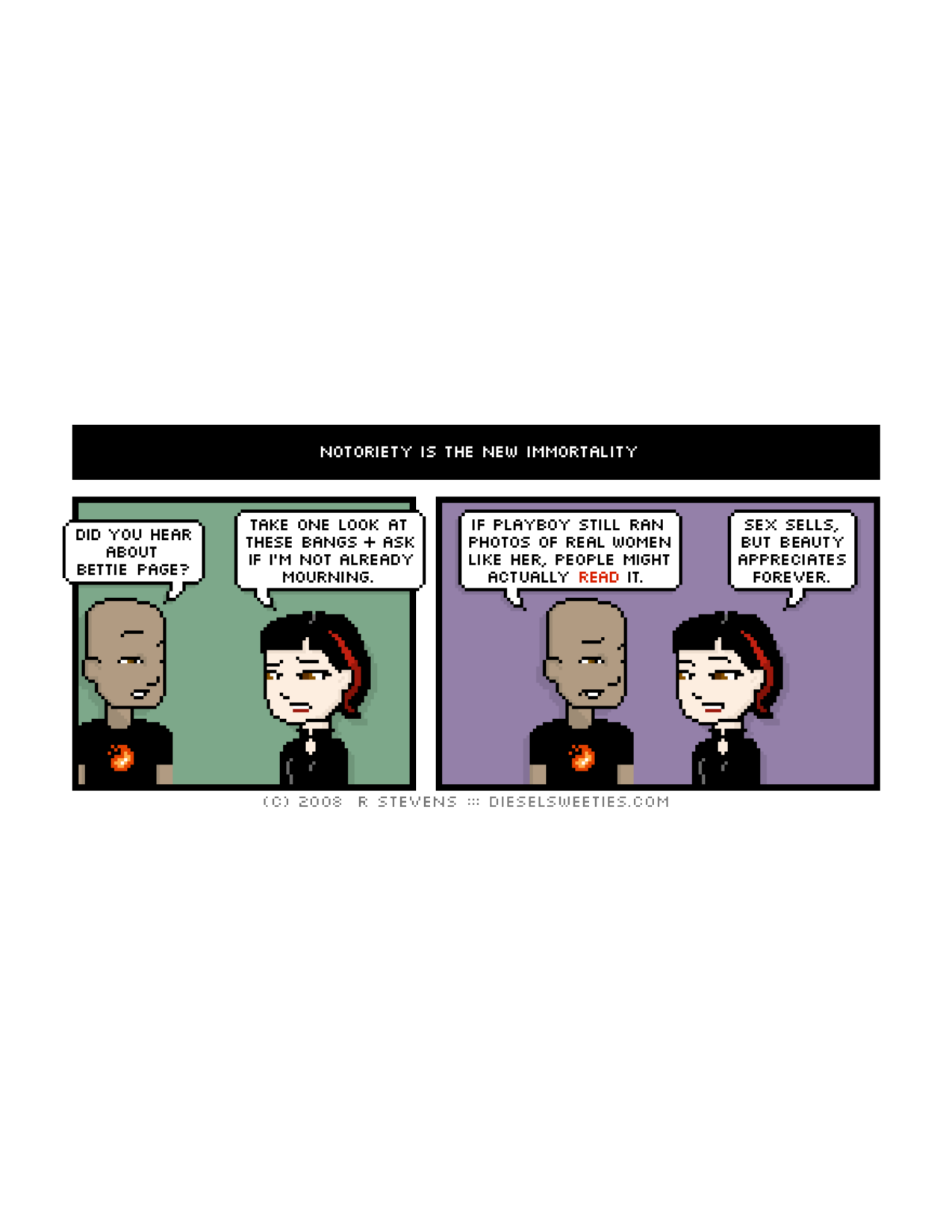 Diesel Sweeties (ebook volumes), page 8. Diesel Sweeties by R. Stevens, CC BY-NC. https://dieselsweeties.com/ebooks/