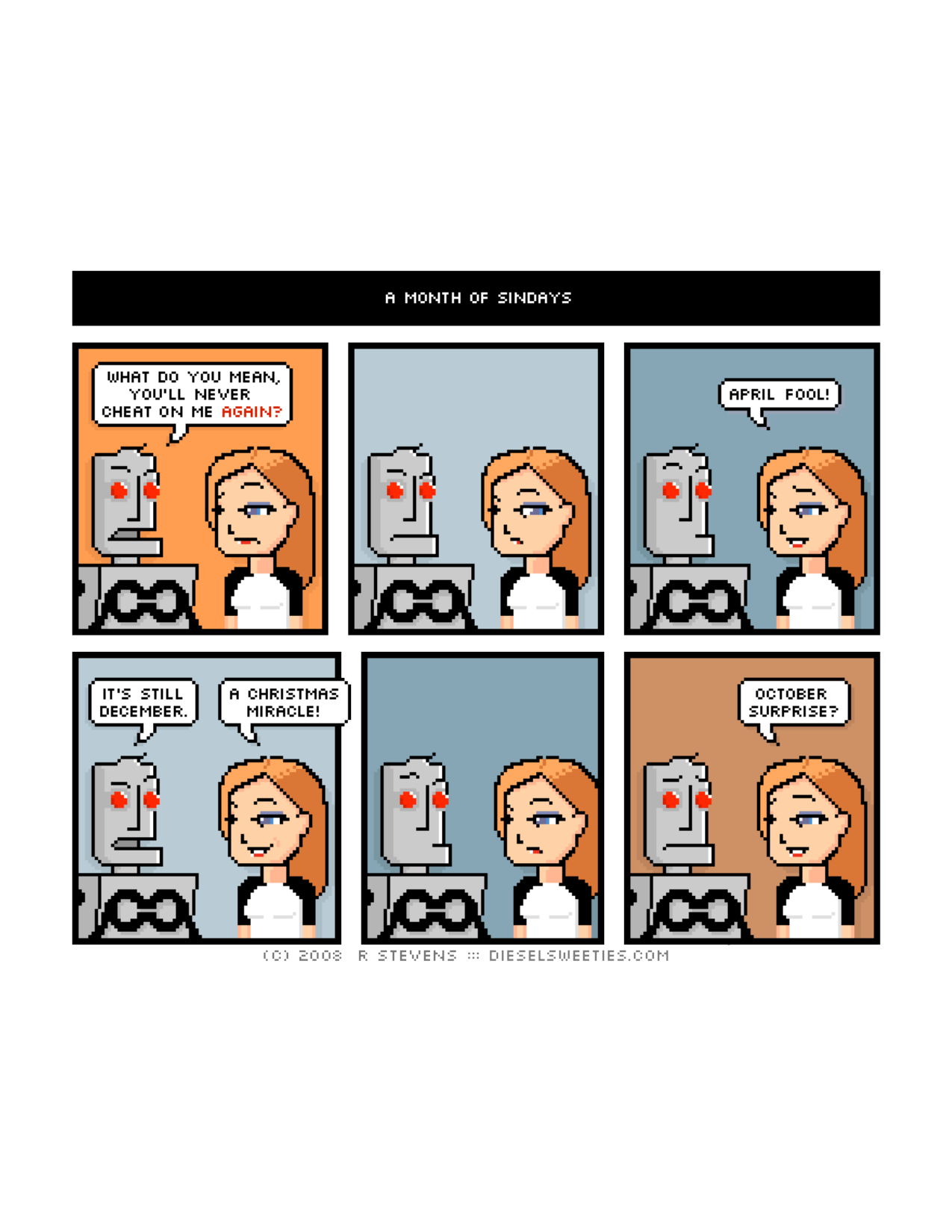 Diesel Sweeties (ebook volumes), page 9. Diesel Sweeties by R. Stevens, CC BY-NC. https://dieselsweeties.com/ebooks/