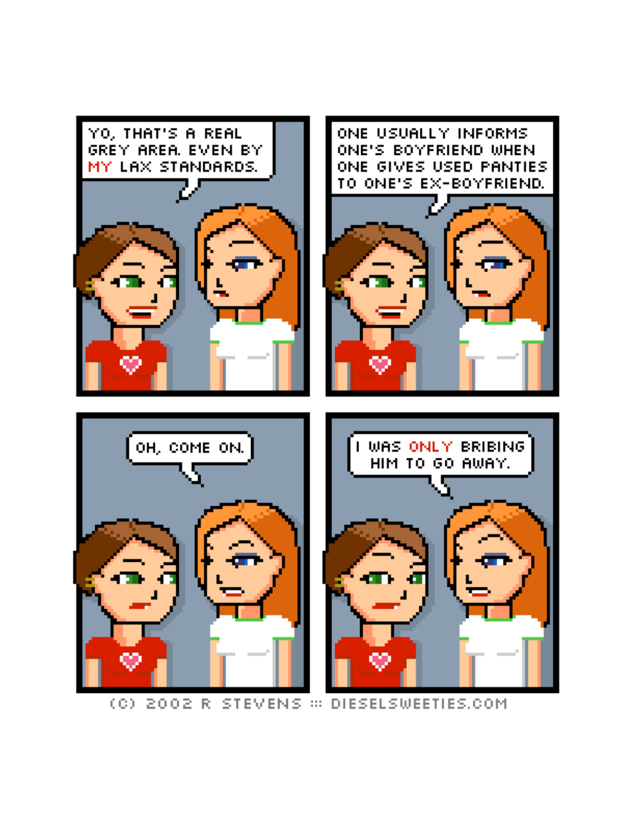 Diesel Sweeties (ebook volumes), page 128. Diesel Sweeties by R. Stevens, CC BY-NC. https://dieselsweeties.com/ebooks/