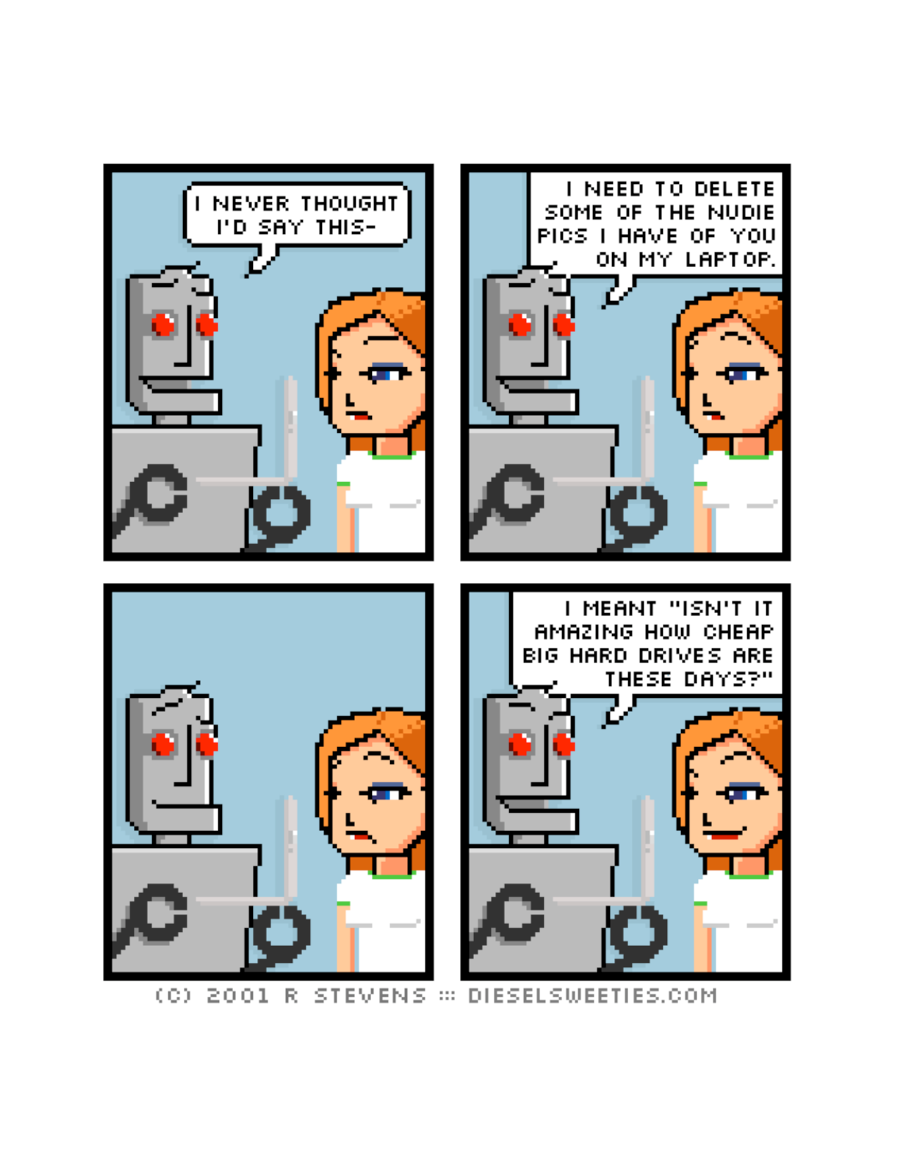 Diesel Sweeties (ebook volumes), page 14. Diesel Sweeties by R. Stevens, CC BY-NC. https://dieselsweeties.com/ebooks/