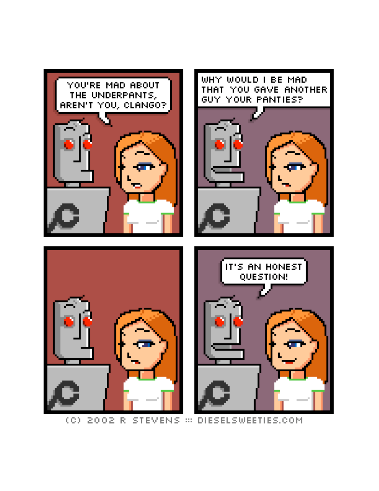 Diesel Sweeties (ebook volumes), page 133. Diesel Sweeties by R. Stevens, CC BY-NC. https://dieselsweeties.com/ebooks/