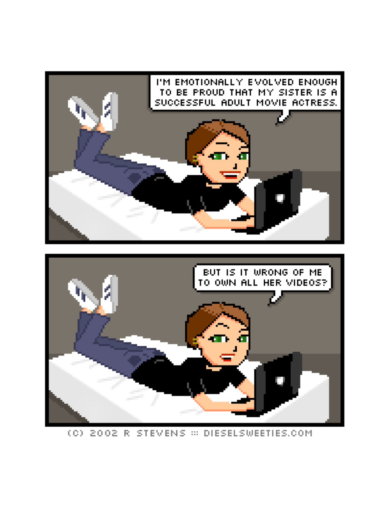 Diesel Sweeties (ebook volumes), page 194. Diesel Sweeties by R. Stevens, CC BY-NC. https://dieselsweeties.com/ebooks/