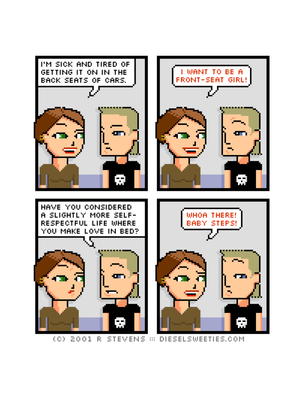 Diesel Sweeties (ebook volumes), page 25. Diesel Sweeties by R. Stevens, CC BY-NC. https://dieselsweeties.com/ebooks/