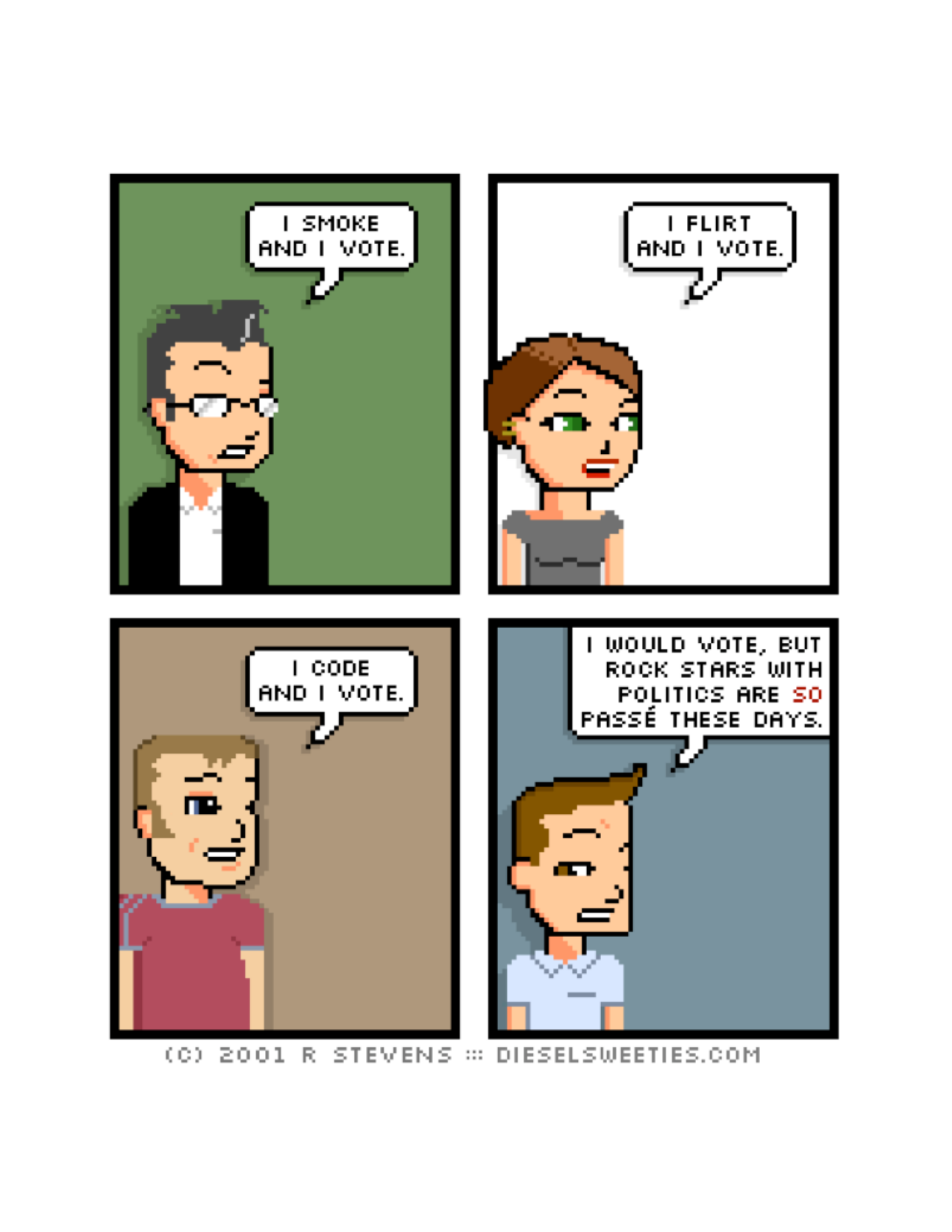Diesel Sweeties (ebook volumes), page 4. Diesel Sweeties by R. Stevens, CC BY-NC. https://dieselsweeties.com/ebooks/