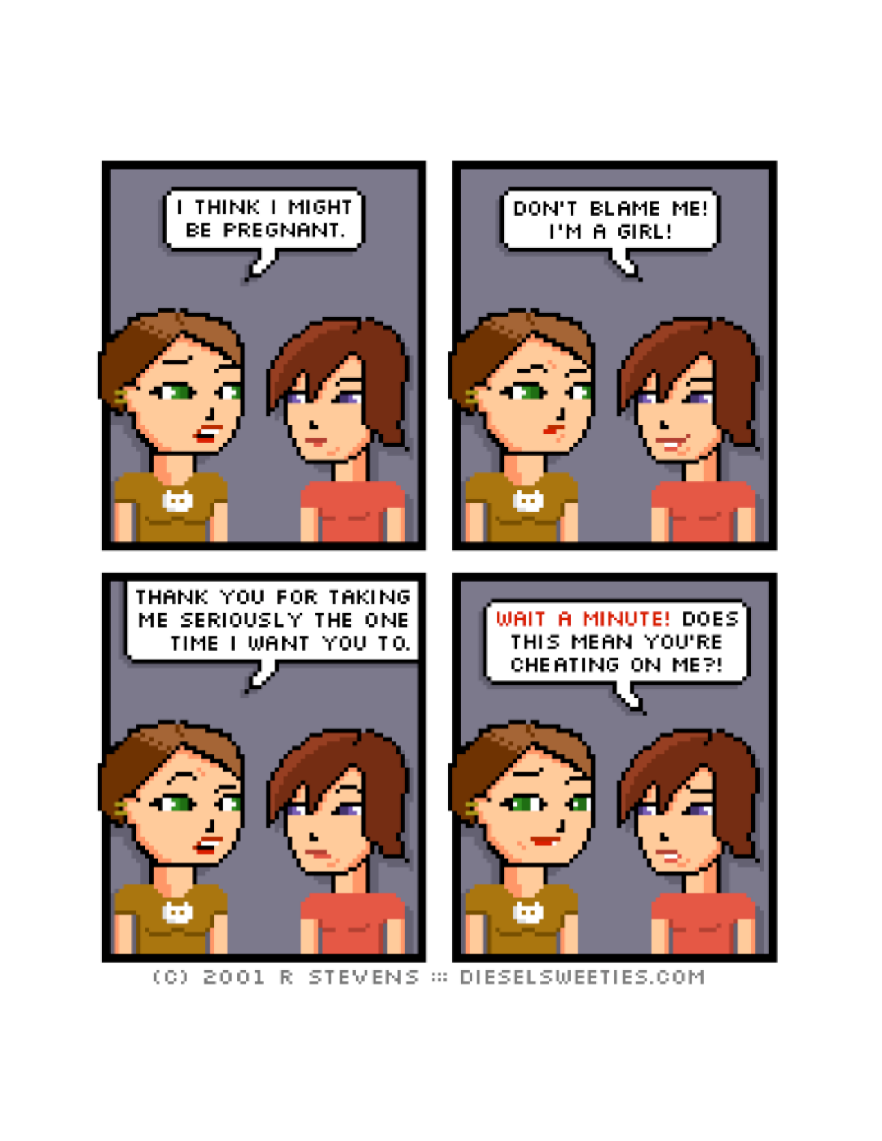Diesel Sweeties (ebook volumes), page 5. Diesel Sweeties by R. Stevens, CC BY-NC. https://dieselsweeties.com/ebooks/