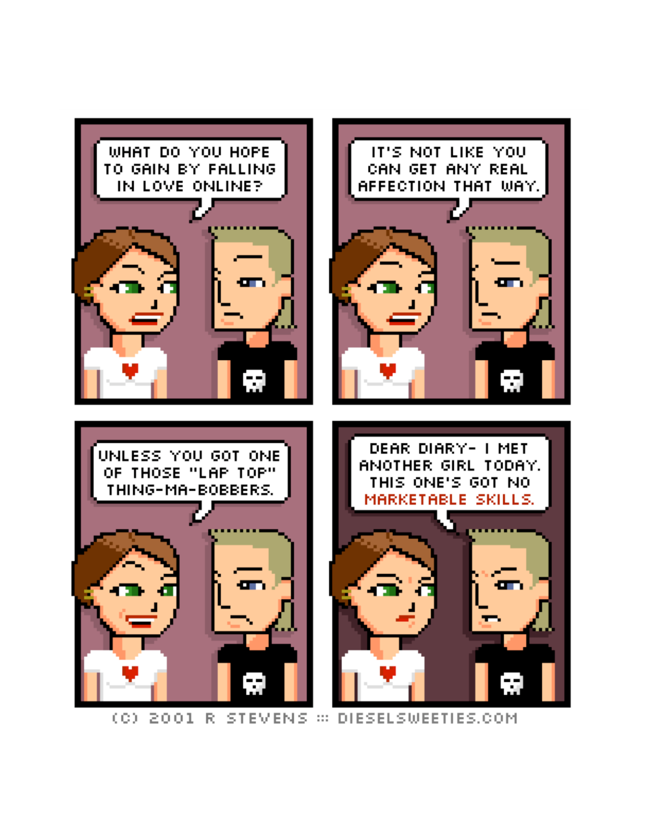 Diesel Sweeties (ebook volumes), page 45. Diesel Sweeties by R. Stevens, CC BY-NC. https://dieselsweeties.com/ebooks/