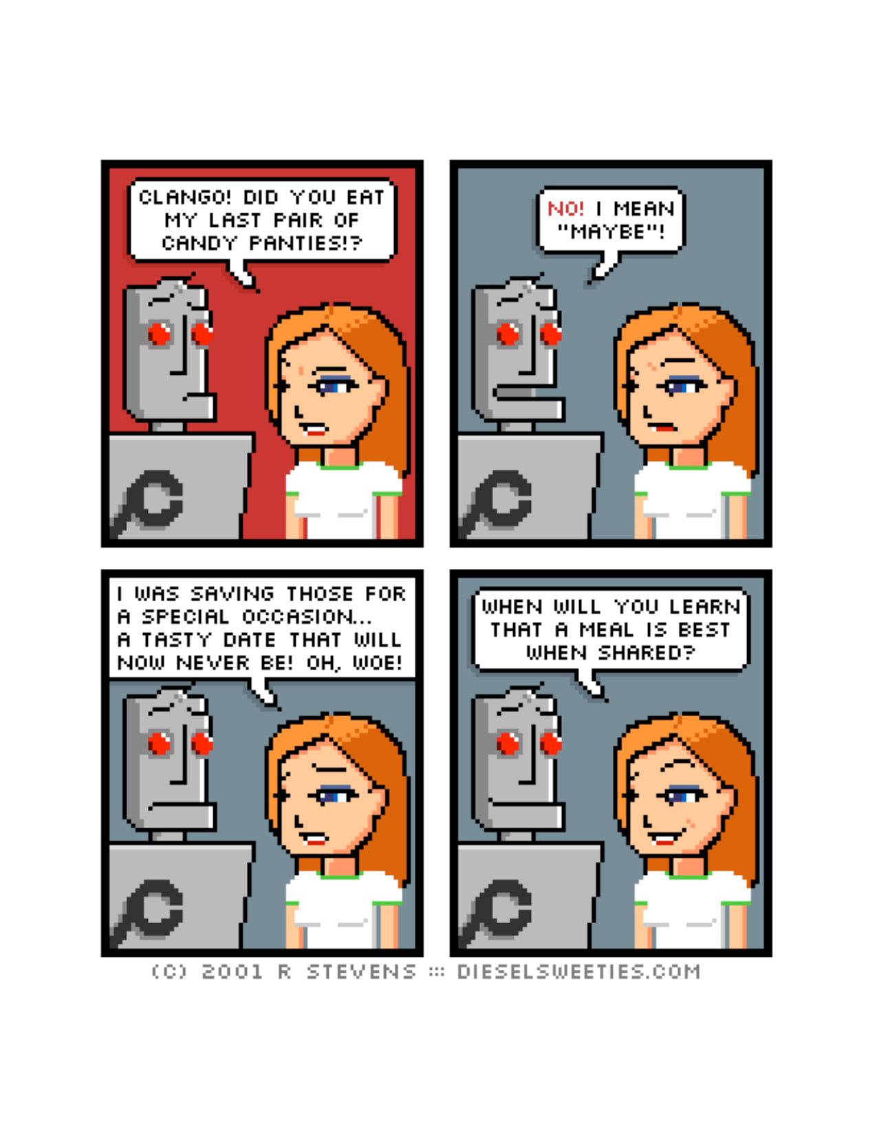Diesel Sweeties (ebook volumes), page 51. Diesel Sweeties by R. Stevens, CC BY-NC. https://dieselsweeties.com/ebooks/