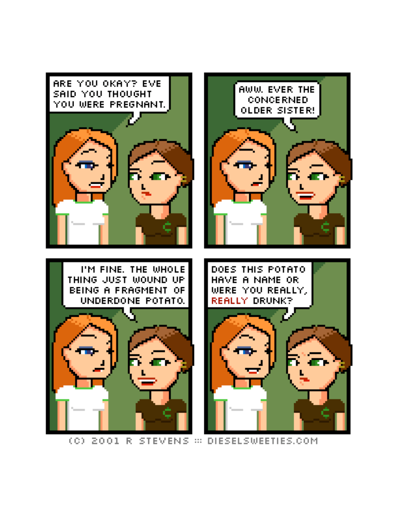 Diesel Sweeties (ebook volumes), page 9. Diesel Sweeties by R. Stevens, CC BY-NC. https://dieselsweeties.com/ebooks/